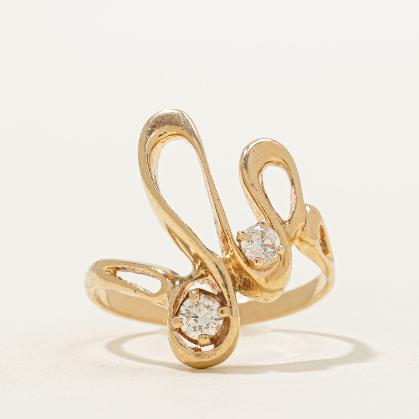 Two Stone Diamond Abstract Ring | 0.27ctw | SZ 8