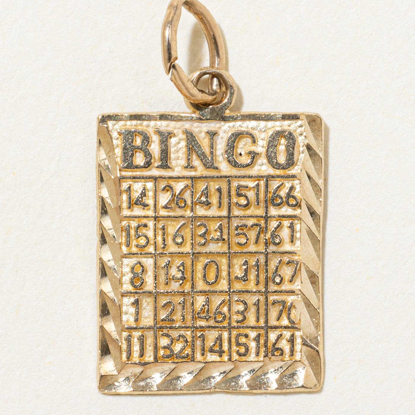 10k Yellow Gold Bingo Card Charm