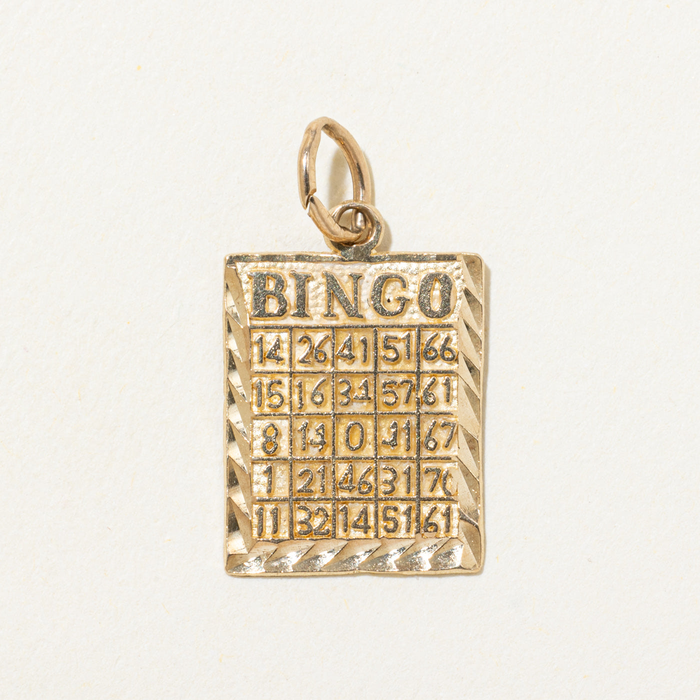 10k Yellow Gold Bingo Card Charm