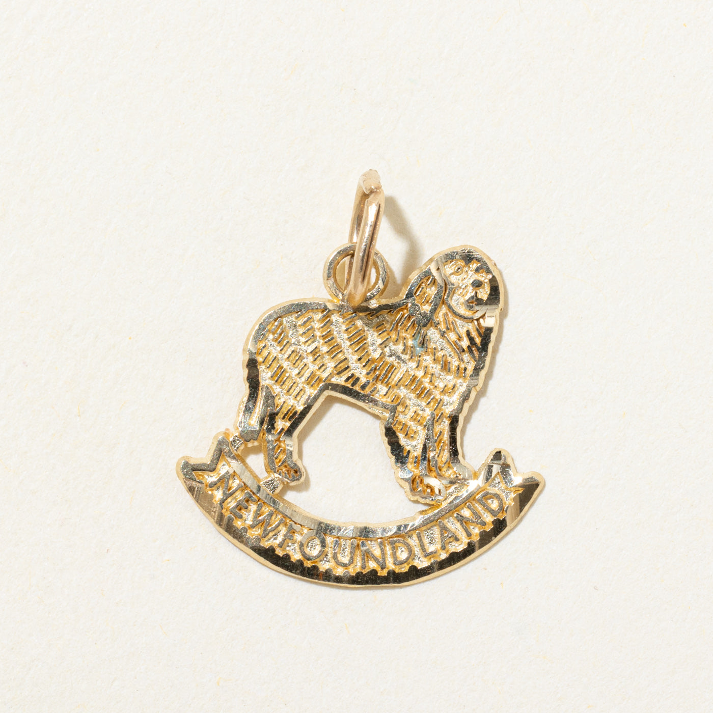 10k Yellow Gold Newfoundland Dog Charm