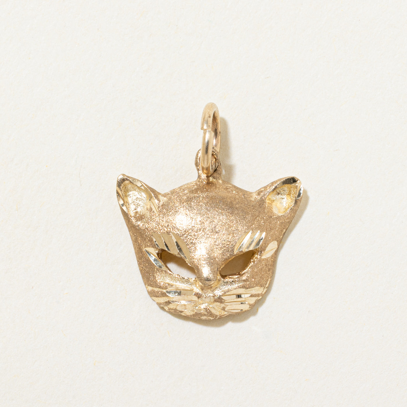 10k Yellow Gold Cat Mask Charm