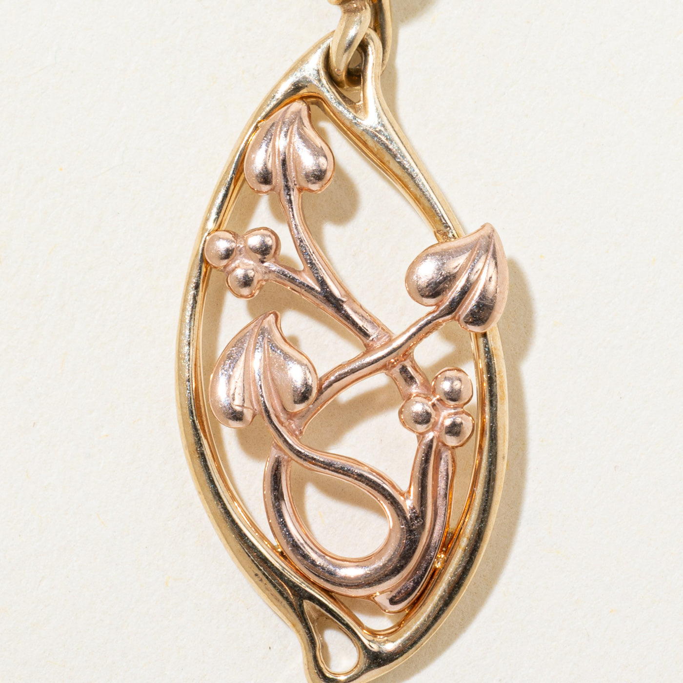 10k Two-Tone Floral Pendant
