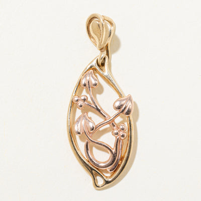 10k Two-Tone Floral Pendant