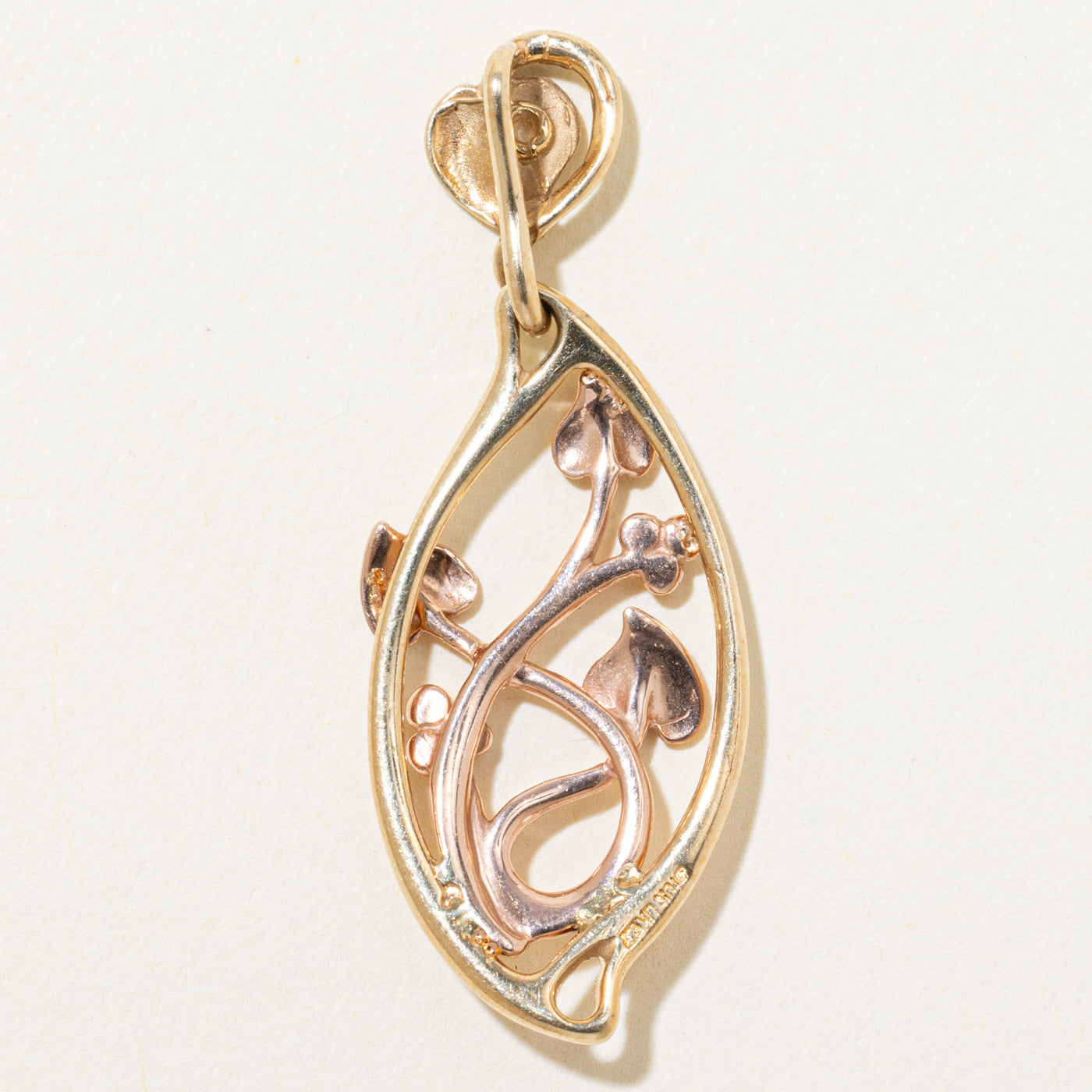 10k Two-Tone Floral Pendant
