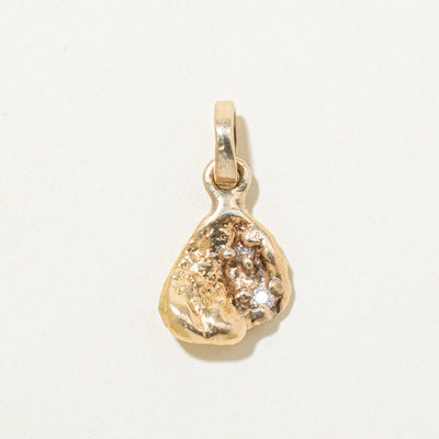 18k Yellow Gold Diamond Nugget Charm