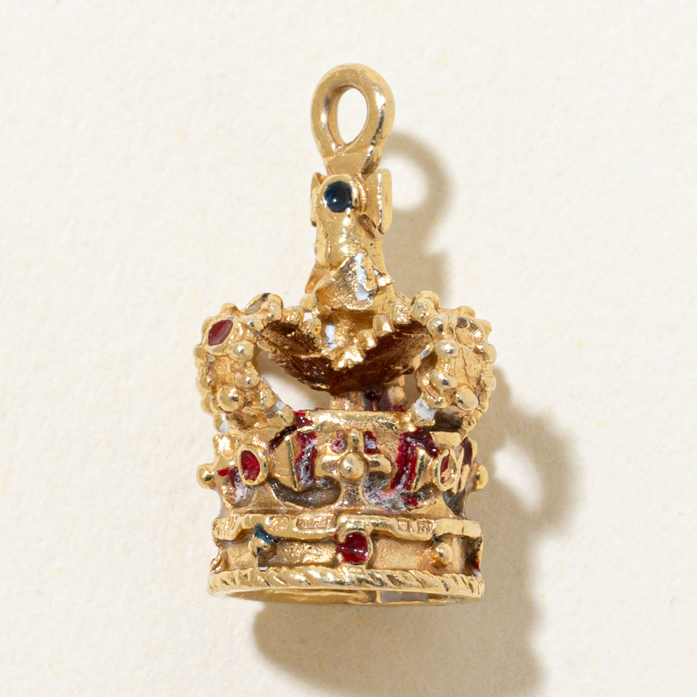 1976 London 9k Yellow Gold Crown Charm