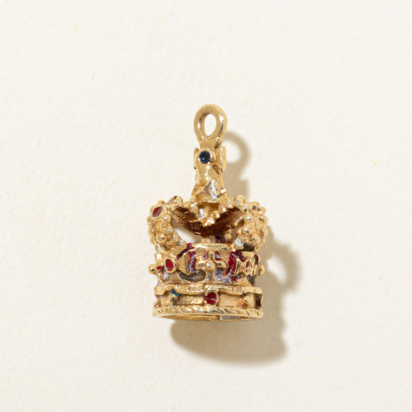 1976 London 9k Yellow Gold Crown Charm