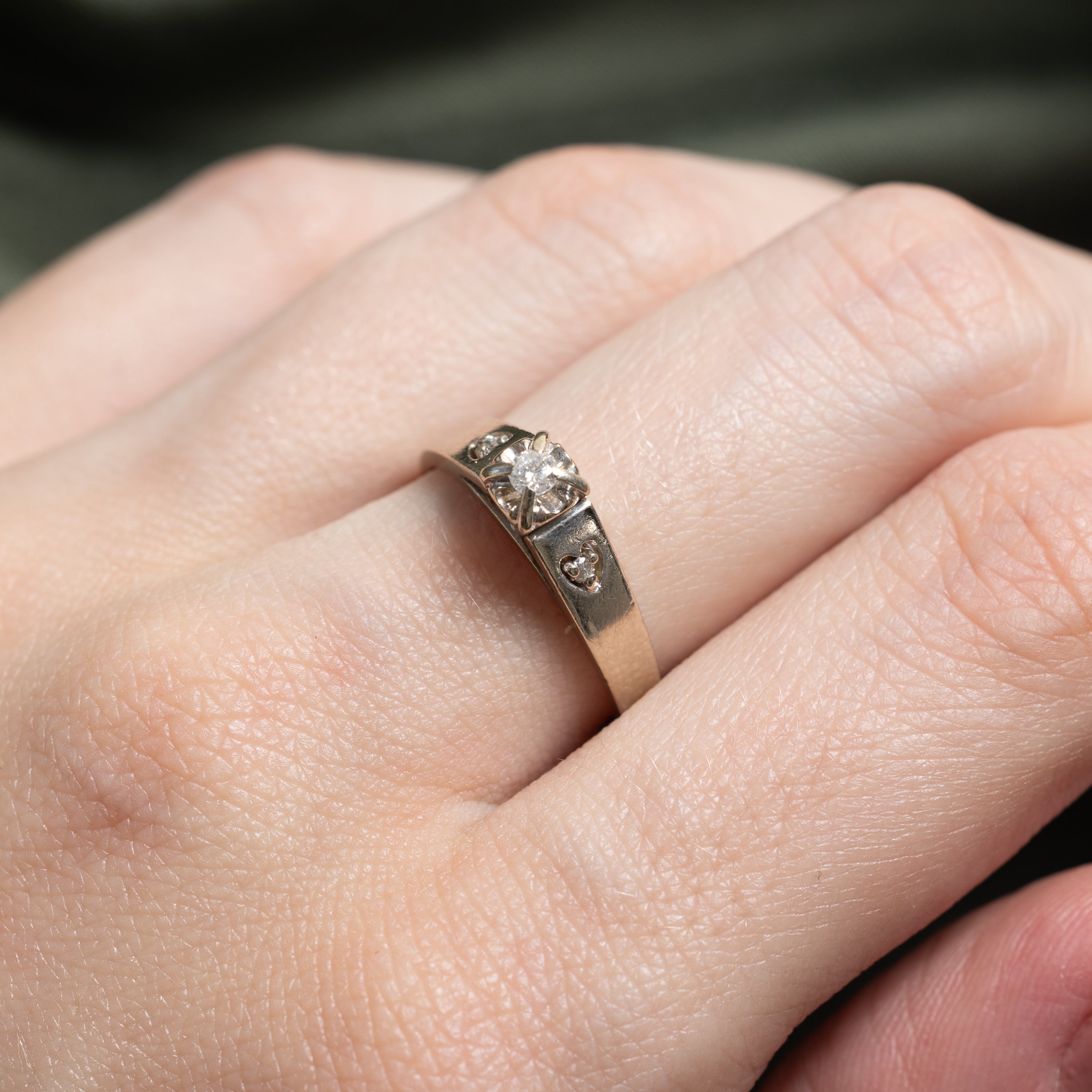 Diamond Perforated Heart Ring | 0.09ctw | SZ 6.5
