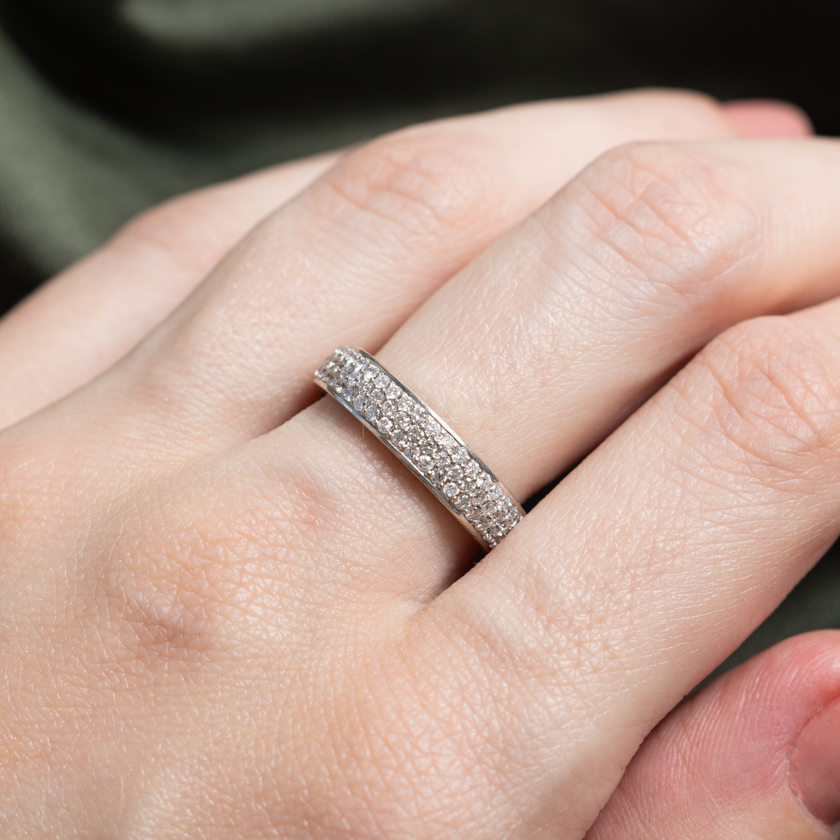 Pave Set Multi Row Diamond Band | 0.50ctw | 4.5mm | SZ 6.75