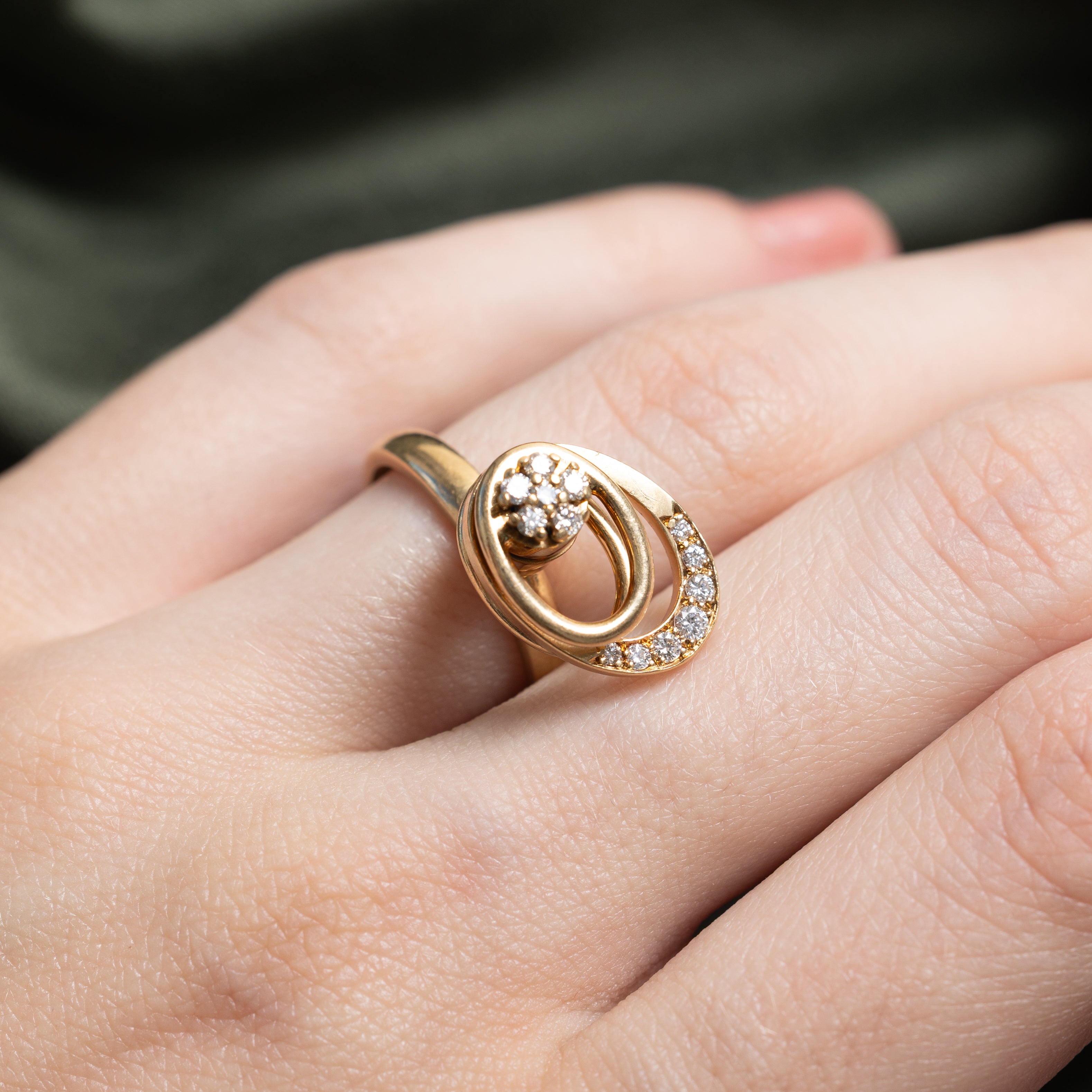 Diamond Cluster Kinetic Spin Ring | 0.23ctw | SZ 5.25