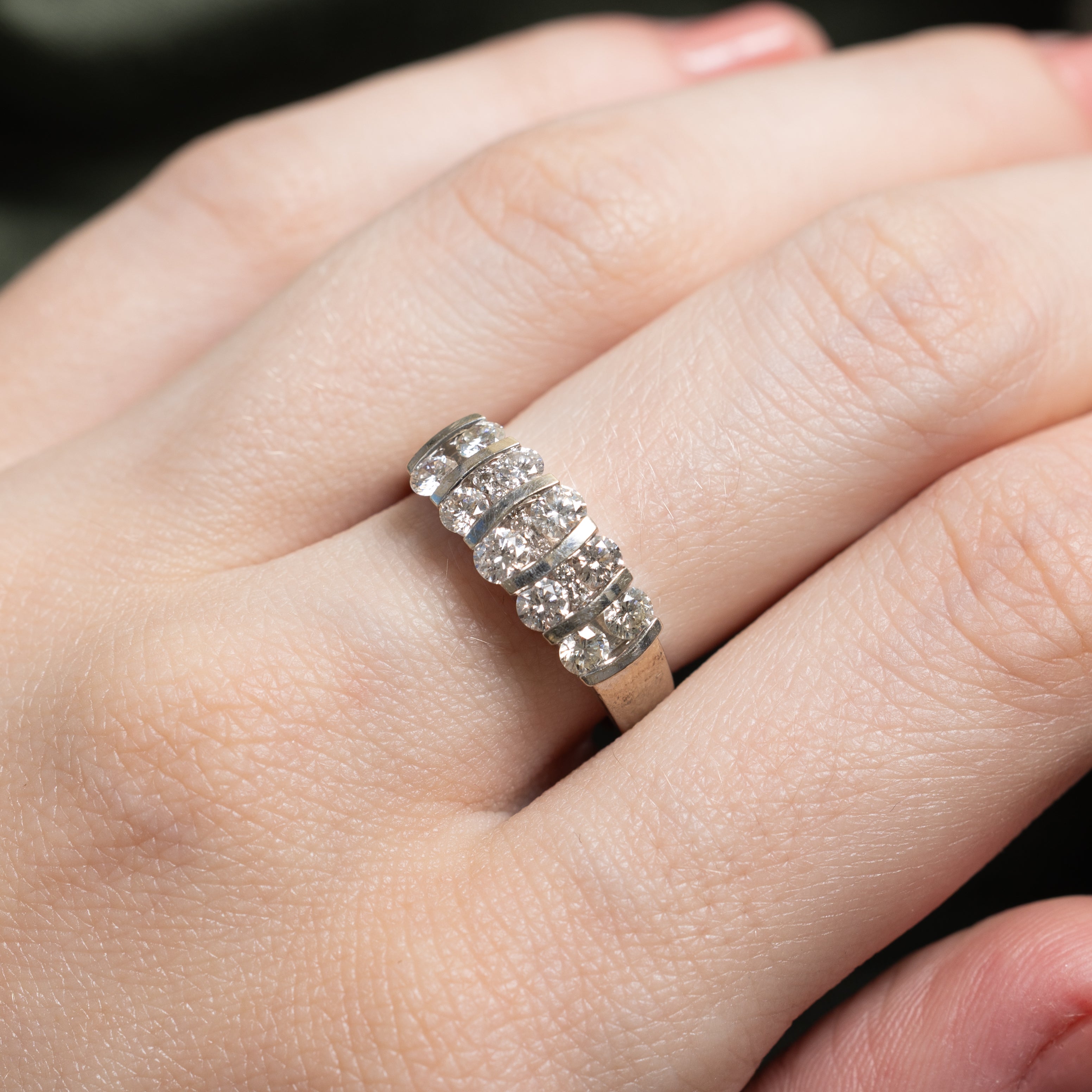 Multi Column Diamond Ring | 0.98ctw | SZ 6.75
