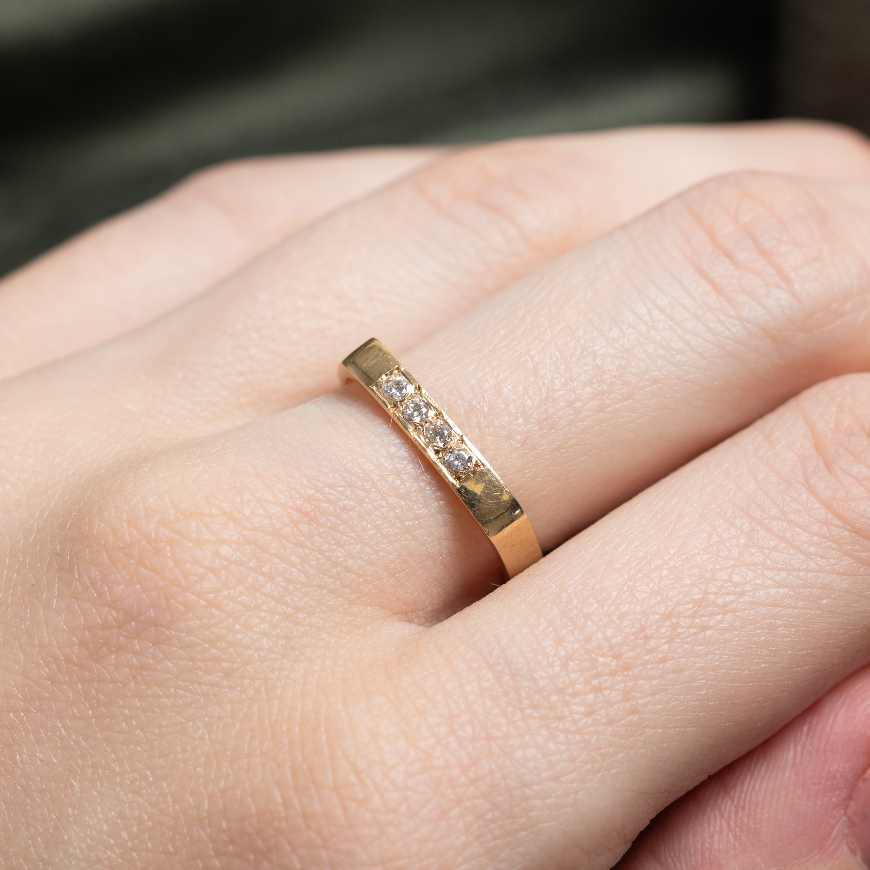 Four Stone Diamond Soft Square Band | 0.10ctw | 3mm | SZ 5.5