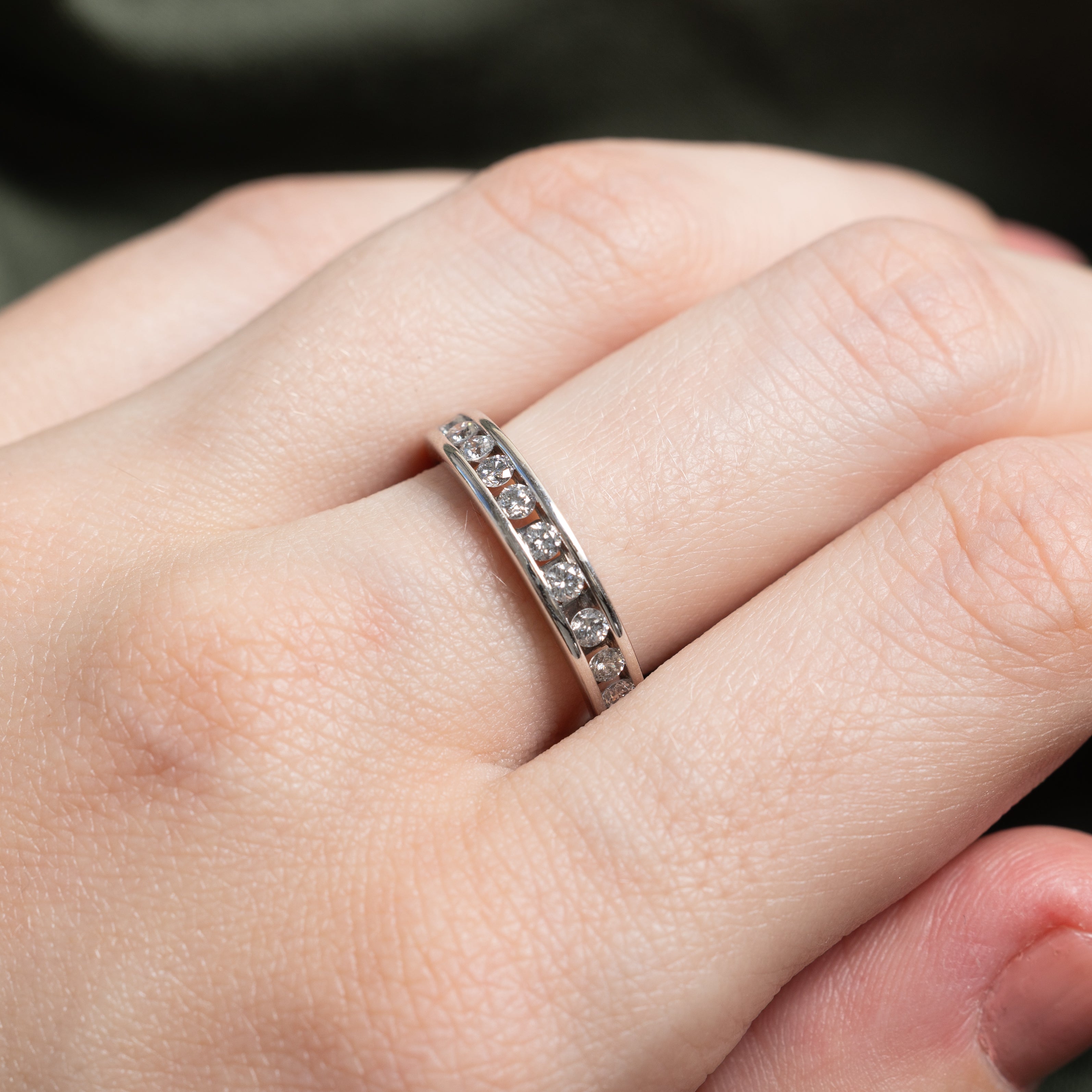 White Gold Semi Eternity Diamond Ring | 0.40ctw | SZ 7