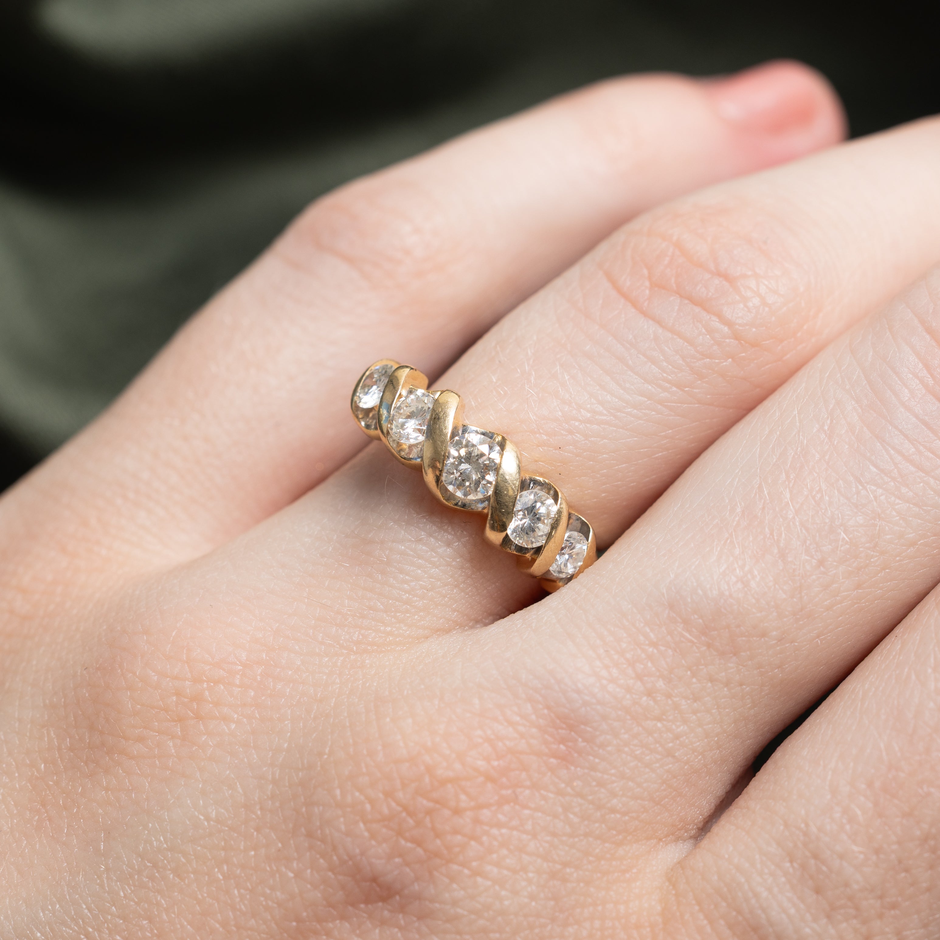 Channel Set Diamond Croissant Ring | 0.92ctw | SZ 5.75