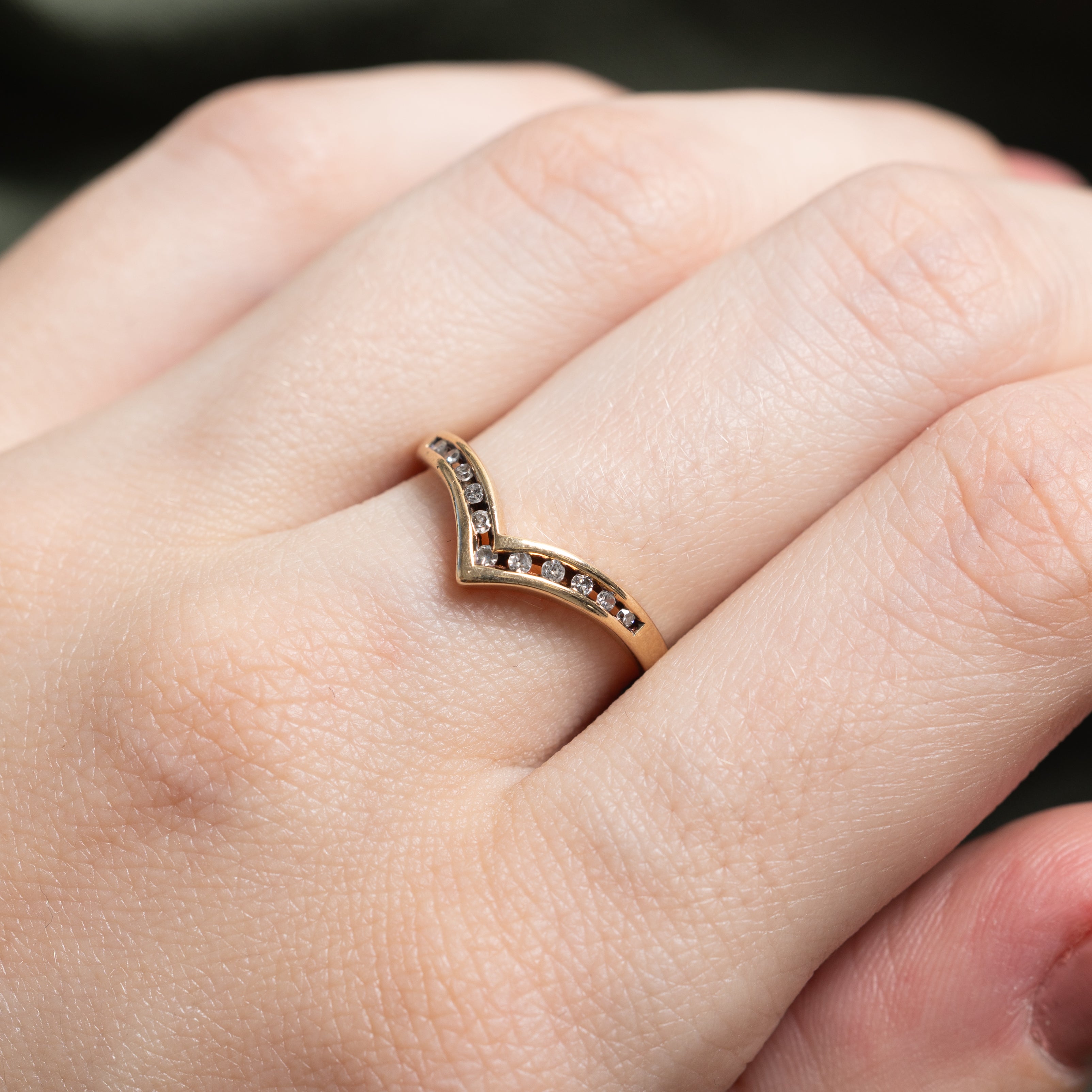 Channel Set Diamond Chevron Ring | 0.11ctw | SZ 7