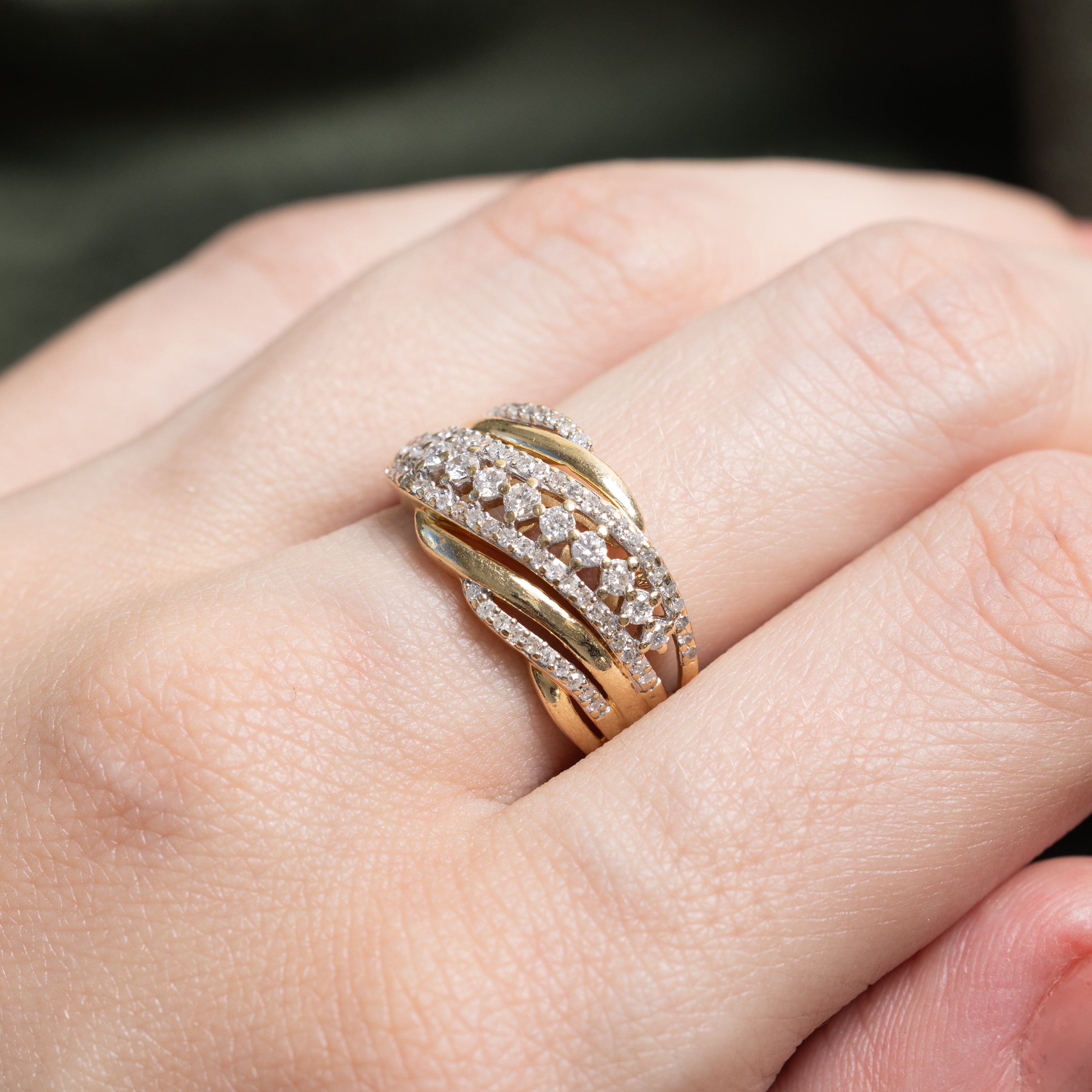 Multi Row Diamond Waterfall Ring | 0.50ctw | SZ 7