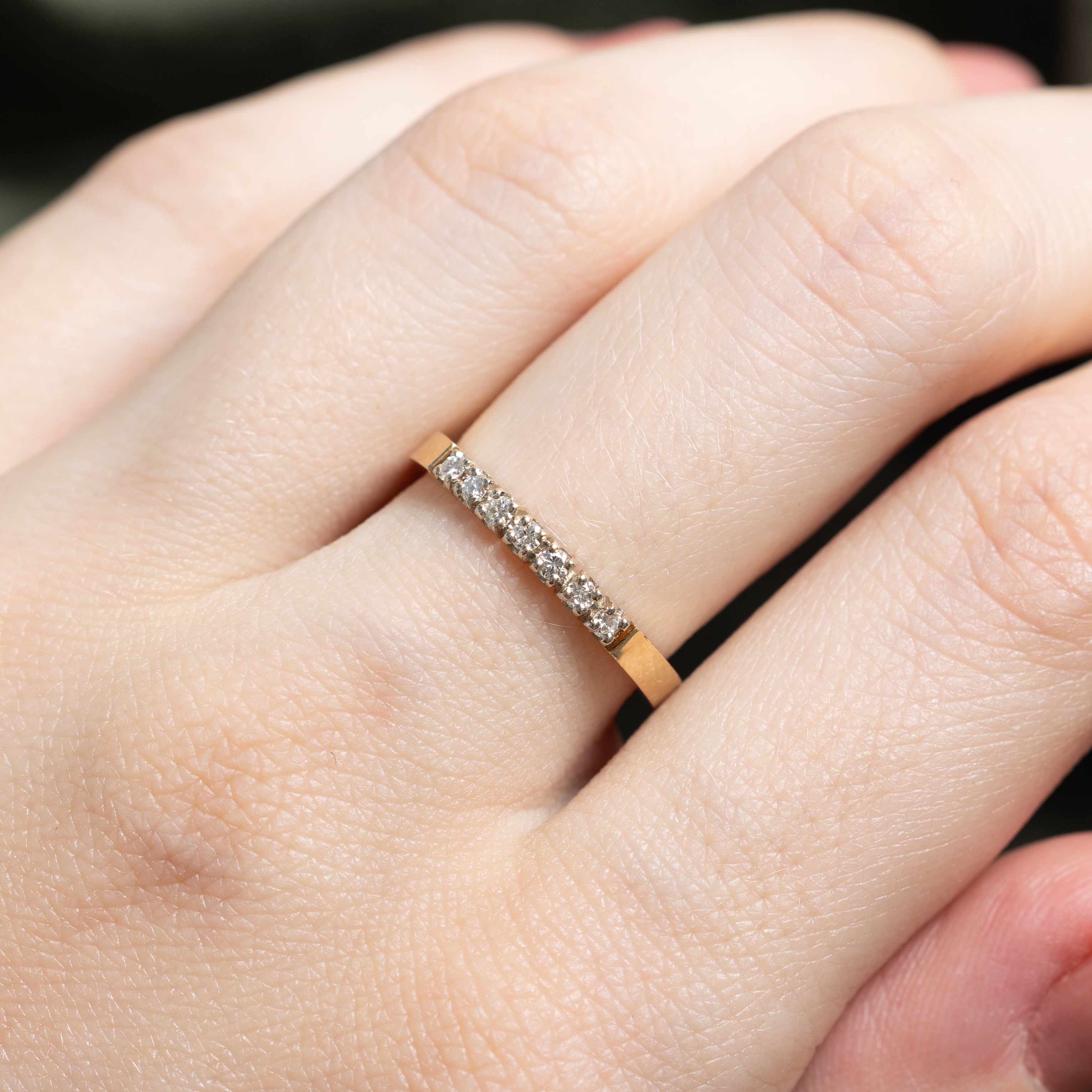 14k Two Tone Diamond Band | 0.14ctw | 2.1mm | SZ 6
