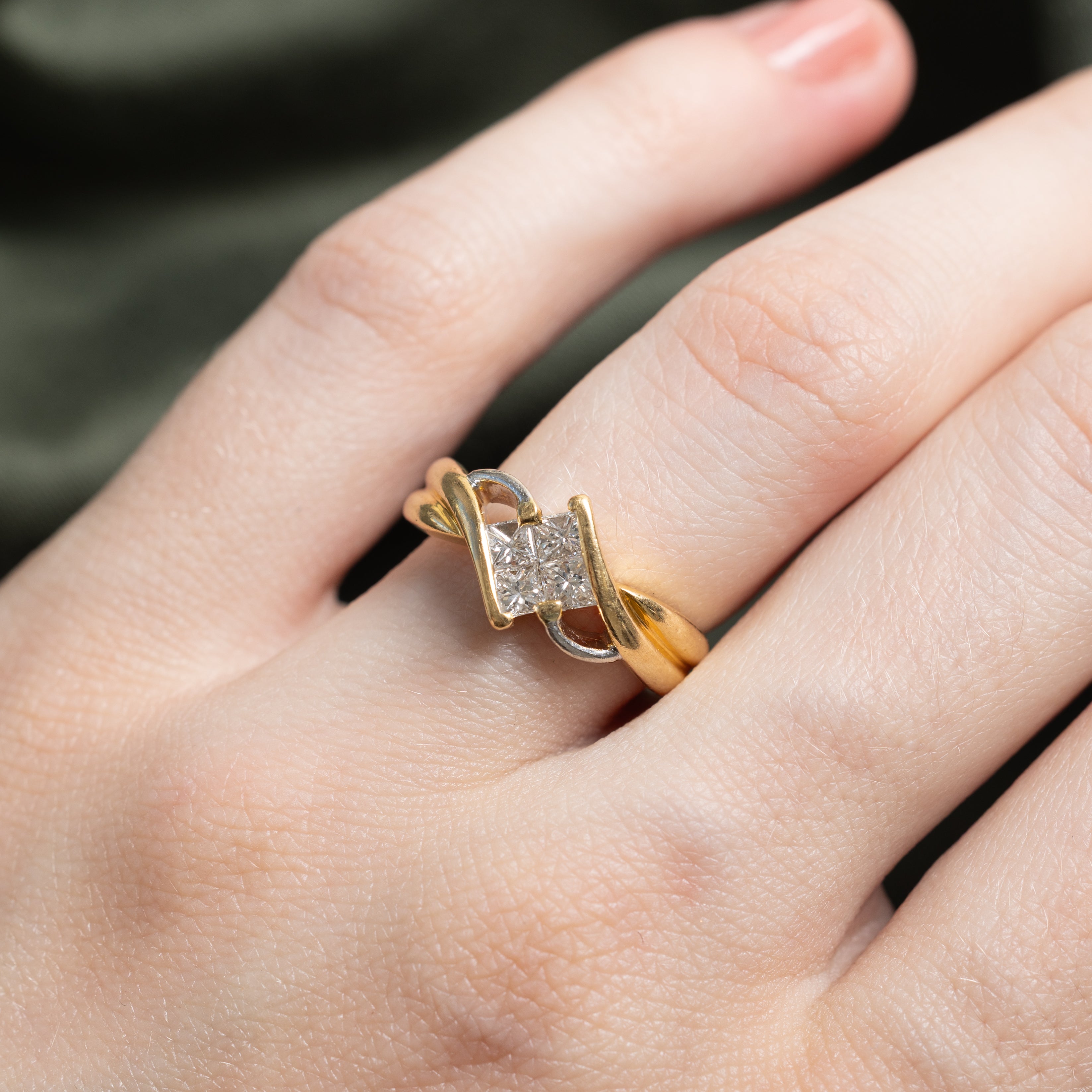 Princess Cut Diamond Bypass Ring | 0.50ctw | SZ 6