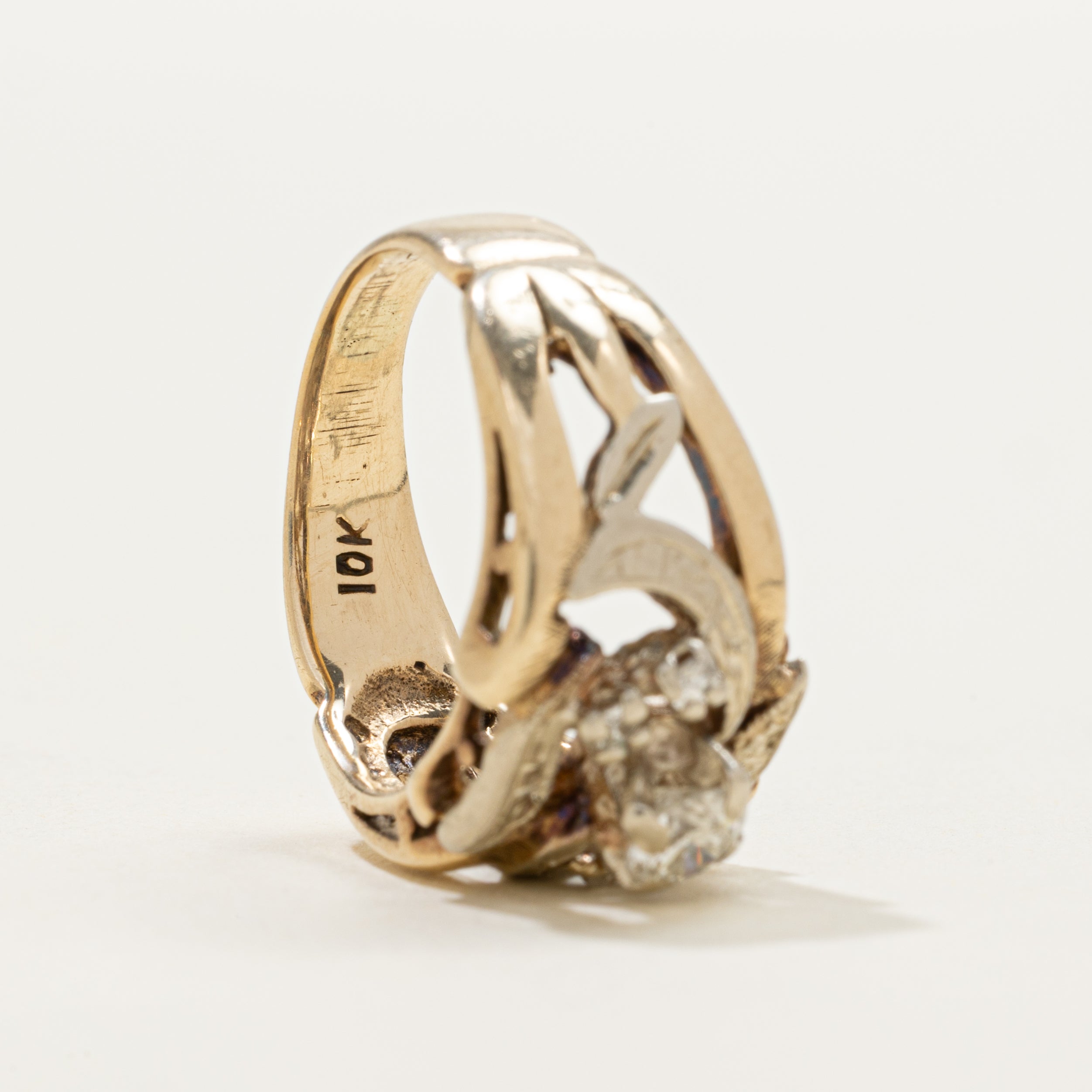 Two Tone Diamond Openwork Ring | 0.36ctw | SZ 5