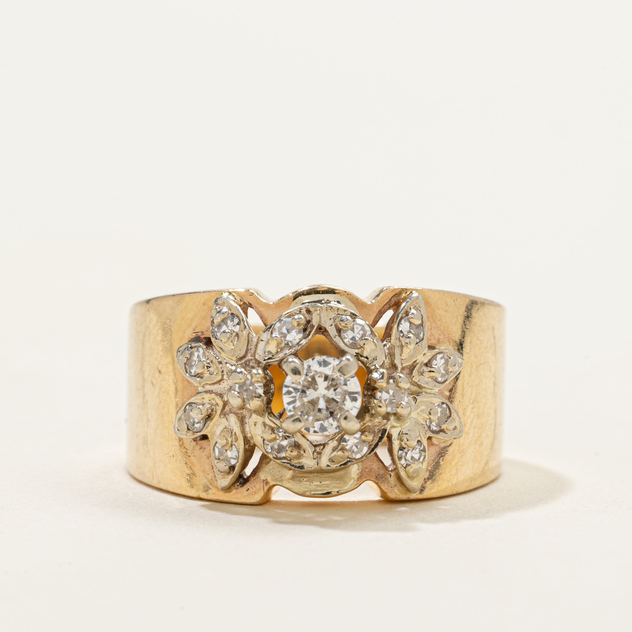 Diamond Leaf Design Ring | 0.34ctw | SZ 6.25