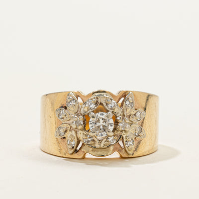 Diamond Leaf Design Ring | 0.34ctw | SZ 6.25