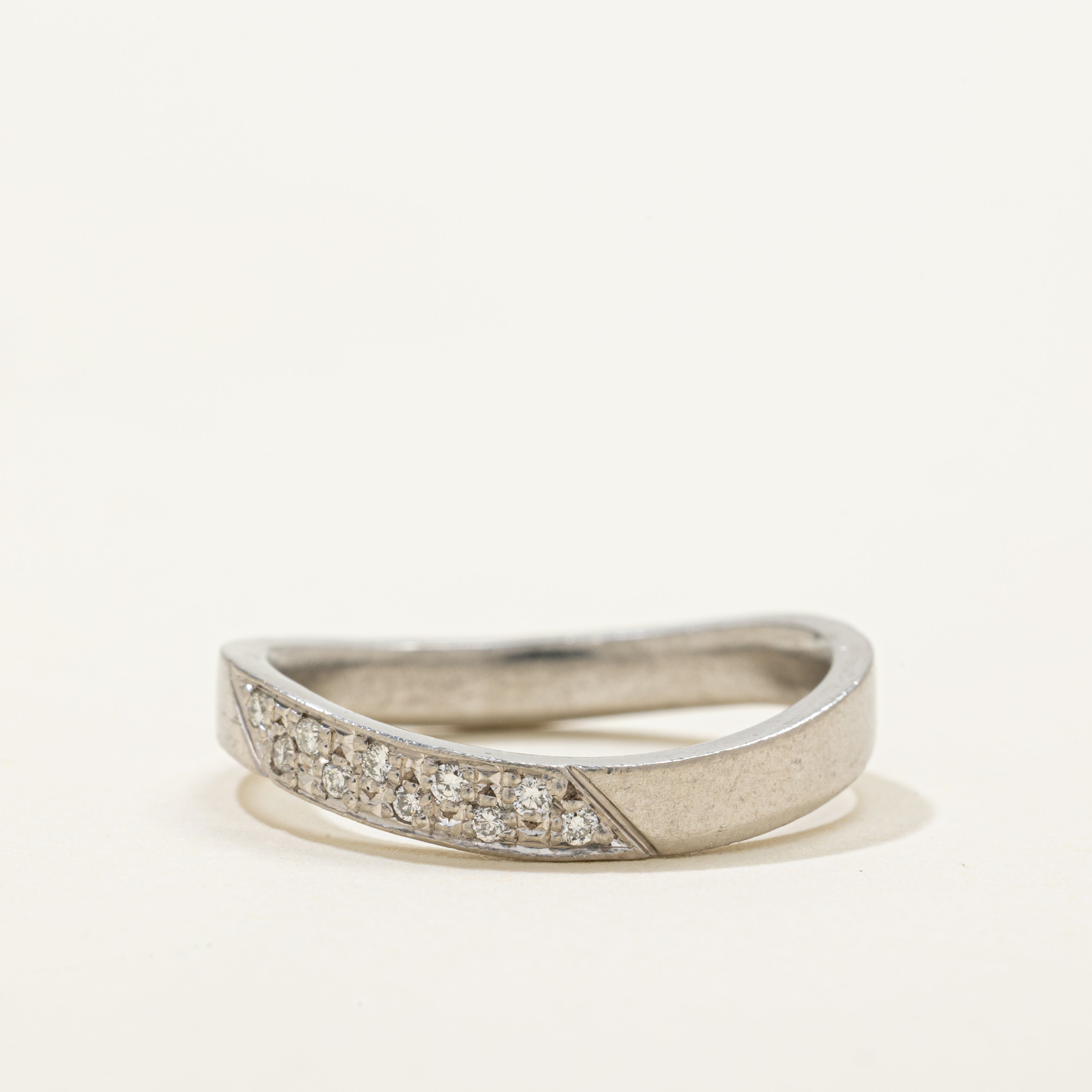 Pave Set Diamond Wave Band | 0.14ct | SZ 6