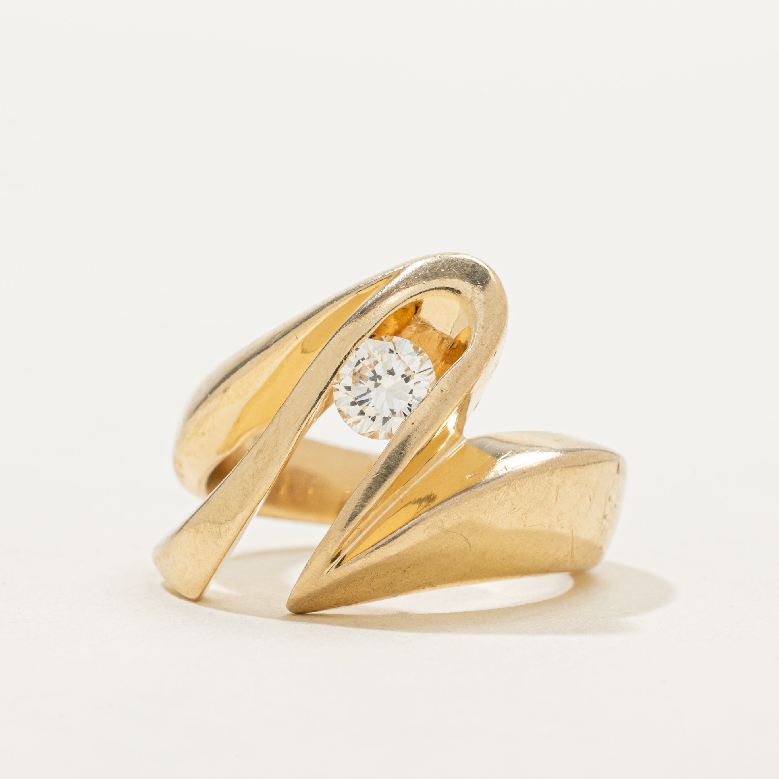 Channel Set Diamond Abstract Ring | 0.36ct | SZ 6