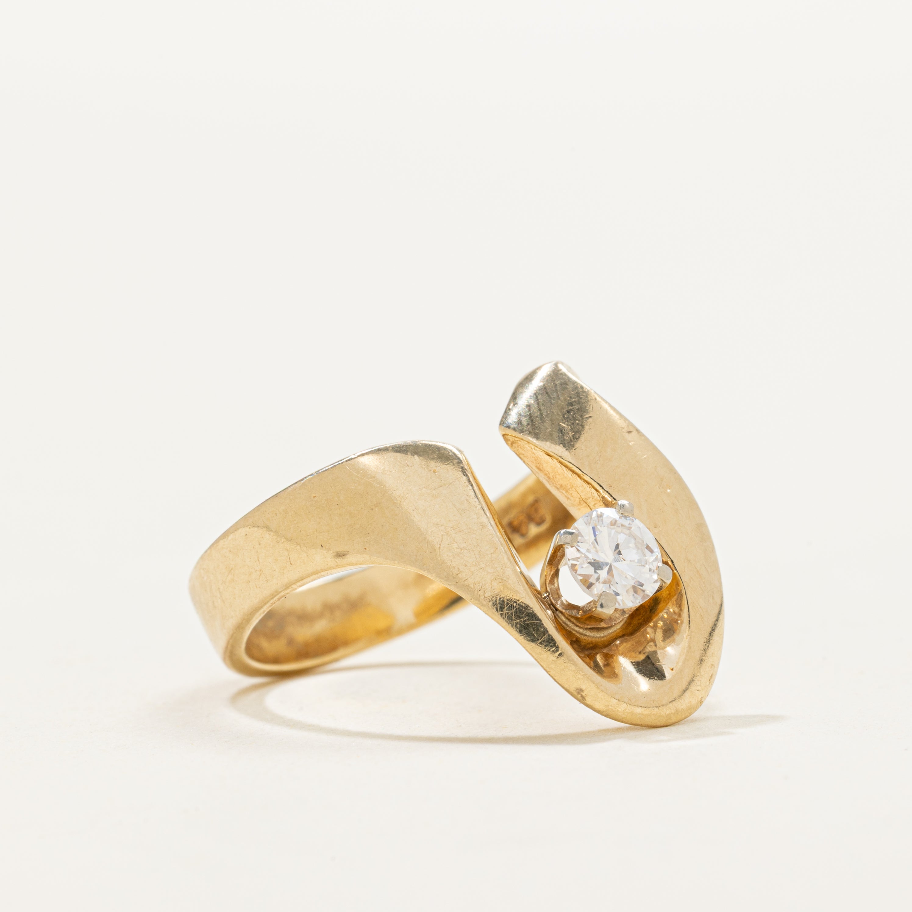Solitaire Diamond Abstract Ring | 0.28ct | SZ 5.25