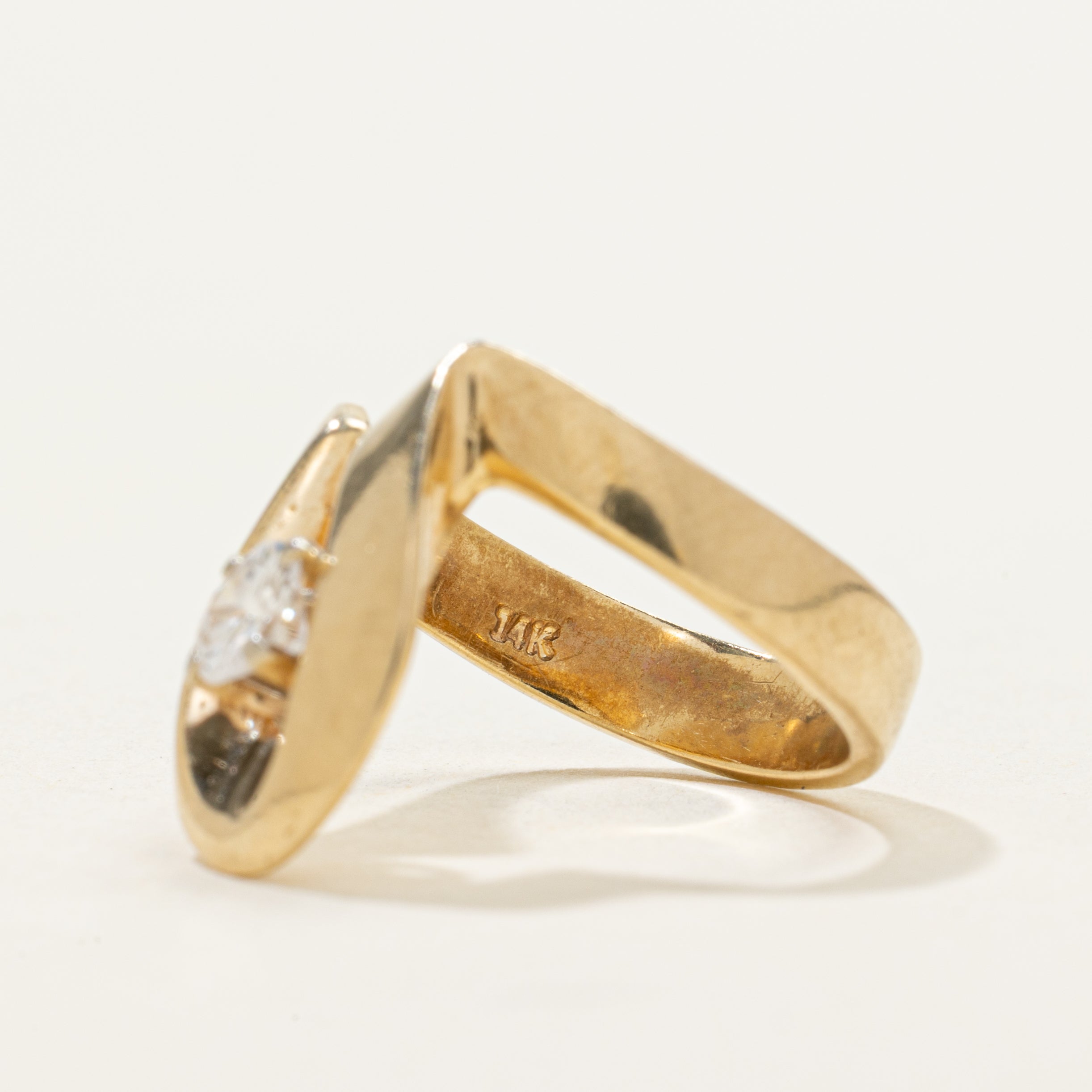 Solitaire Diamond Abstract Ring | 0.28ct | SZ 5.25