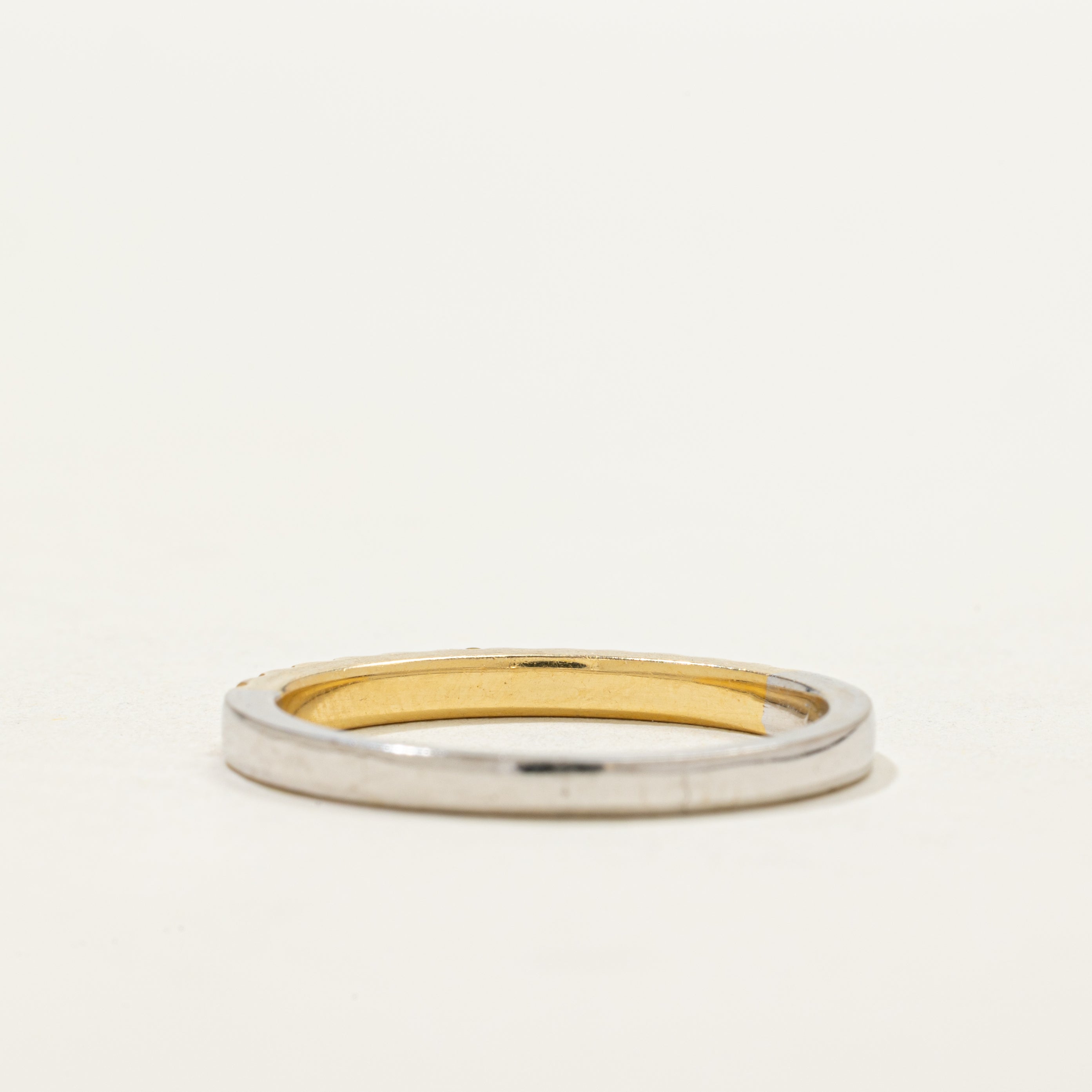 Alliance semi-éternité bicolore en diamants | 0,38 ct | Taille 8,5