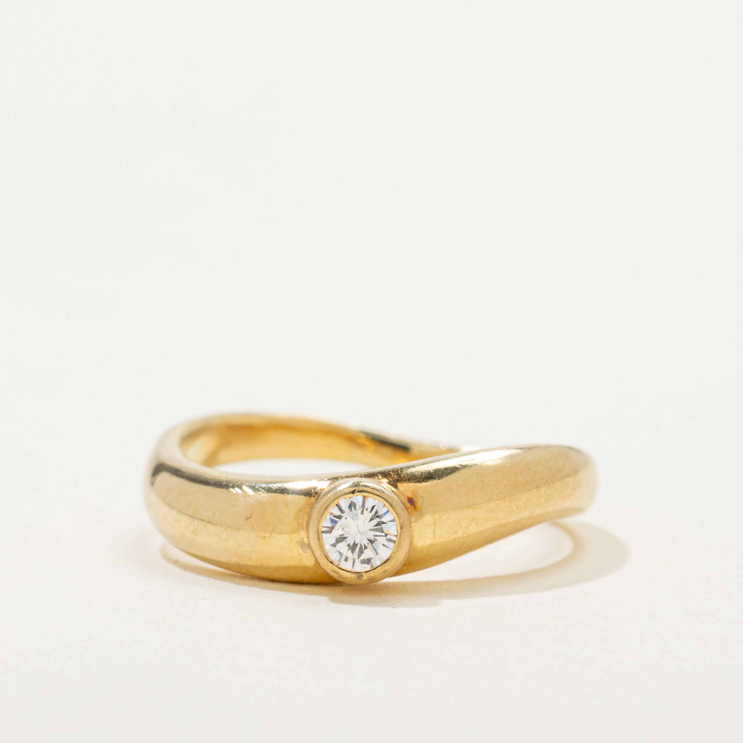Bezel Set Diamond Wave Band | 0.10ct | SZ 2.75