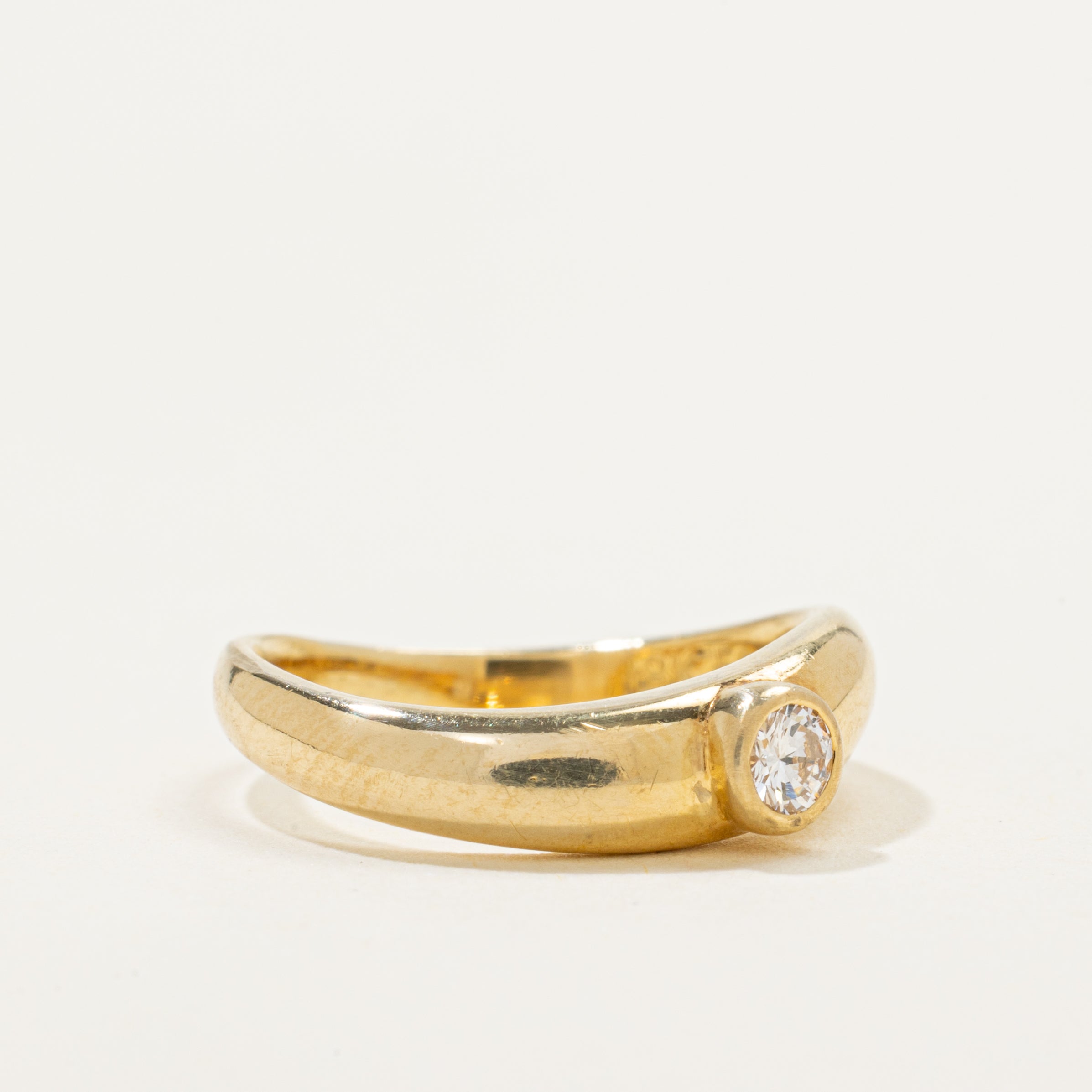 Bezel Set Diamond Wave Band | 0.10ct | SZ 2.75