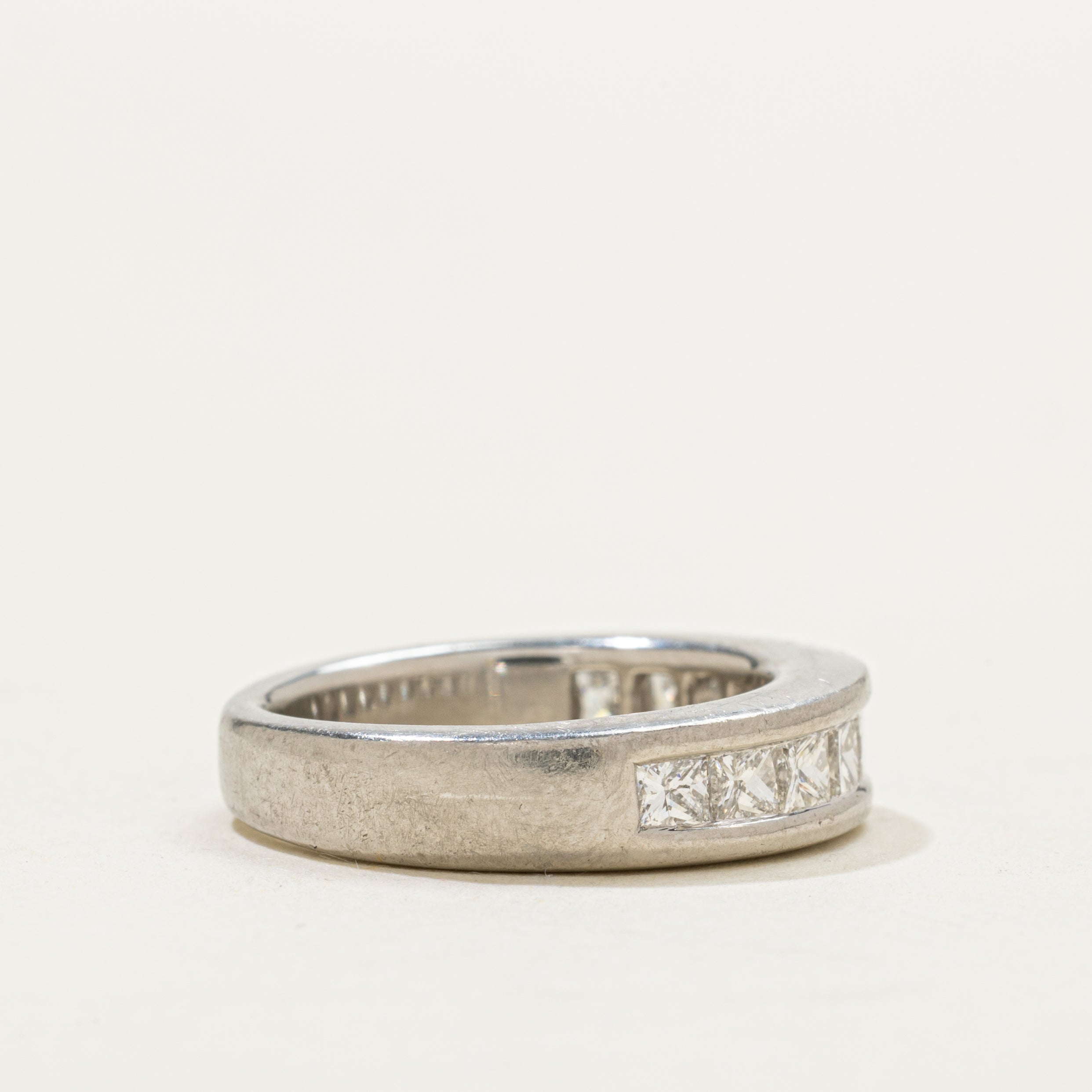 Semi Eternity Princess Cut Diamond Ring | 1.00ctw | SZ 3.75