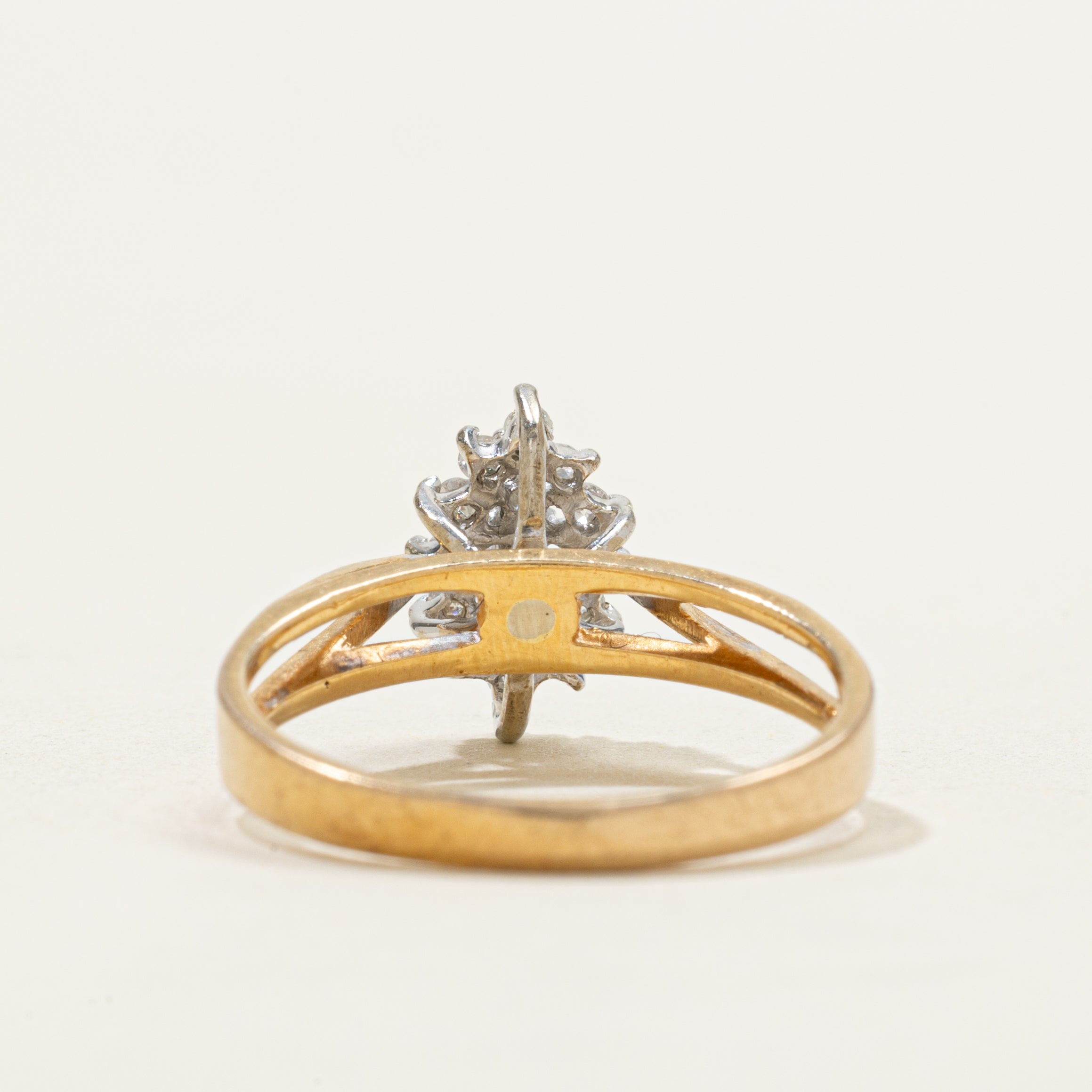 Bague à anneau fendu sertie de diamants taille marquise | 0,20 ct | Taille 6