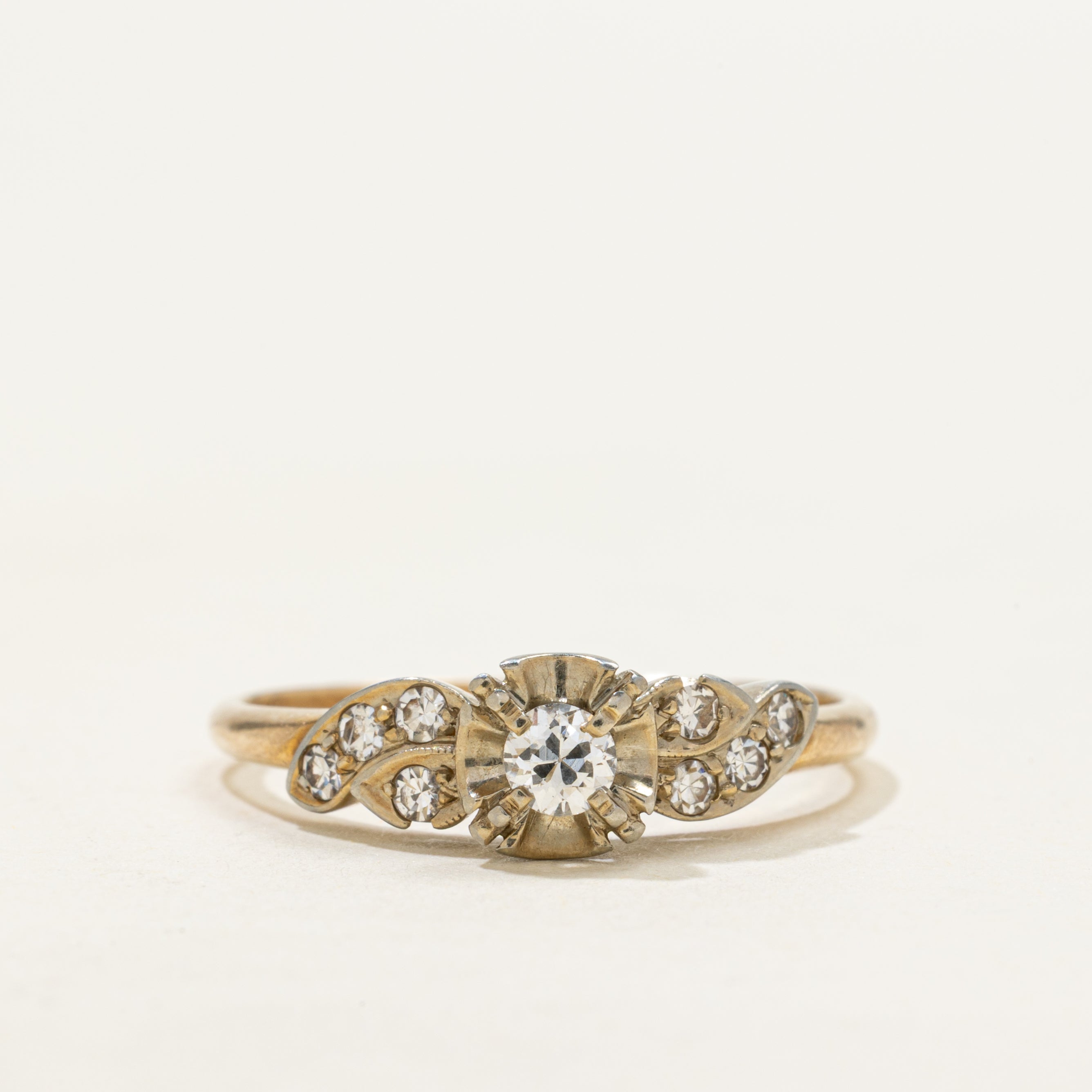 'Birks' Two Tone Diamond Illusion Set Ring | 0.26ctw | SZ 8