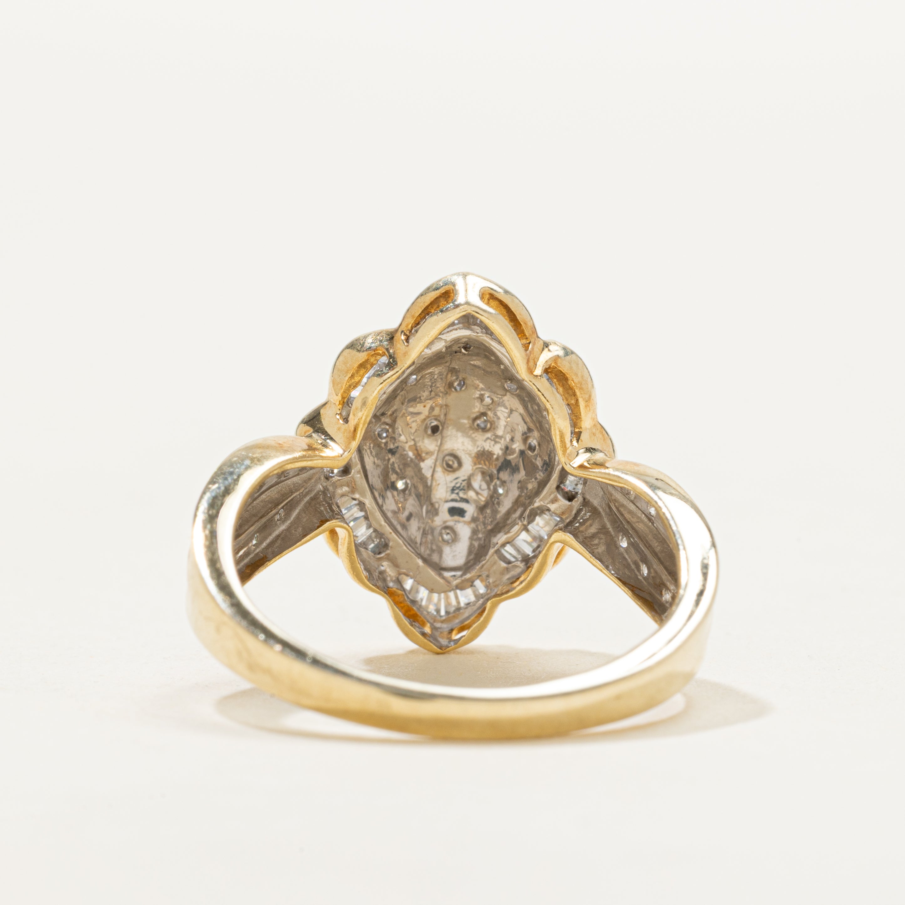 Bague festonnée sertie de diamants en grappe | 0,10 ct | Taille 7