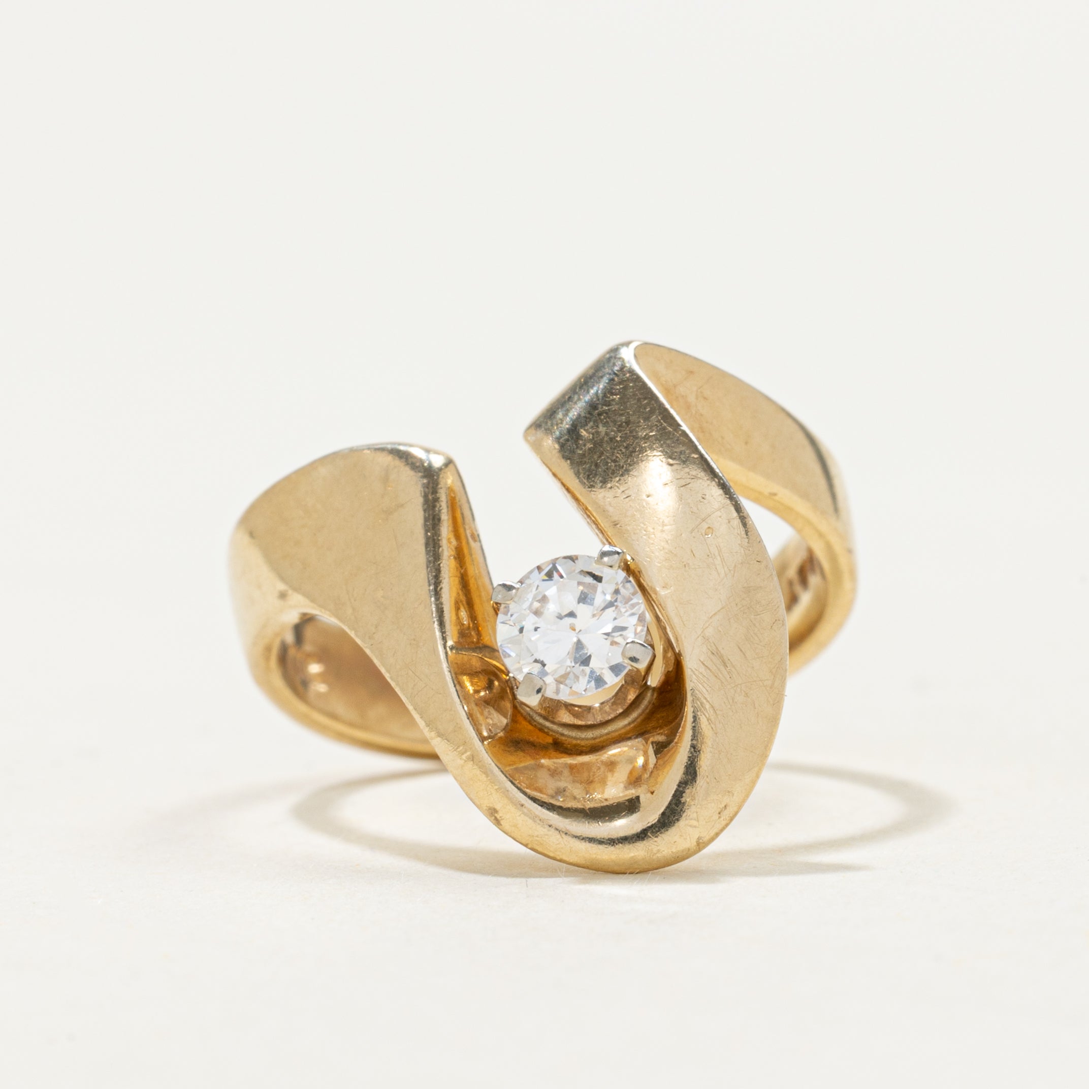 Solitaire Diamond Abstract Ring | 0.28ct | SZ 5.25