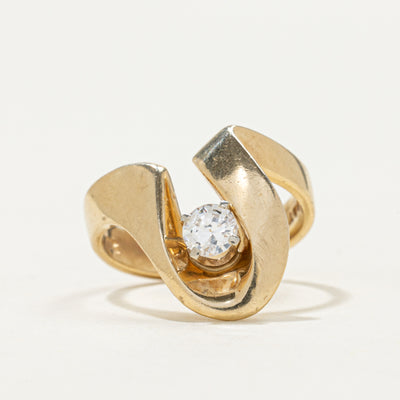 Solitaire Diamond Abstract Ring | 0.28ct | SZ 5.25