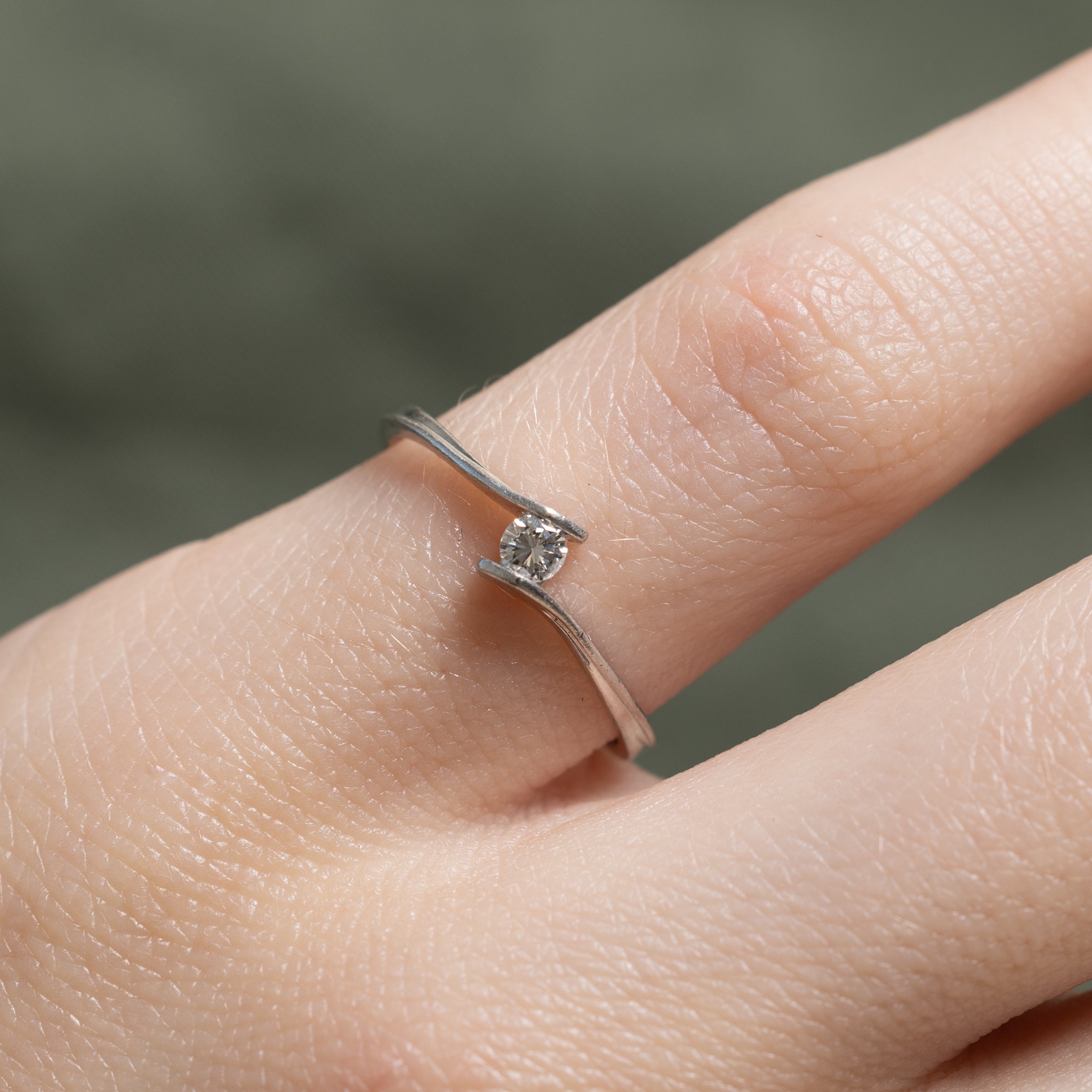 Tension Set Diamond Bypass Ring | 0.07ct | SZ 3.5