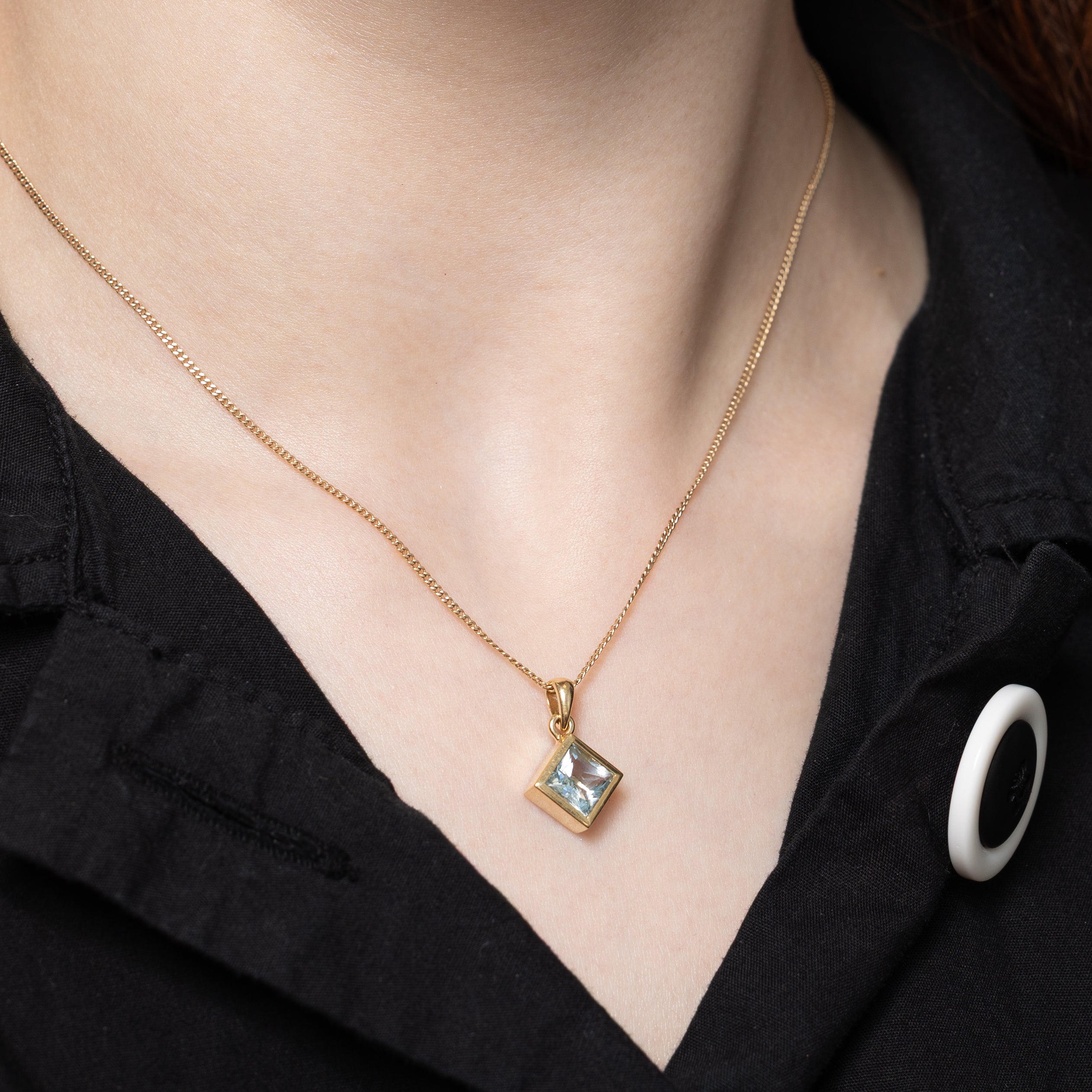 Bezel Set Blue Topaz Pendant | 1.83ct