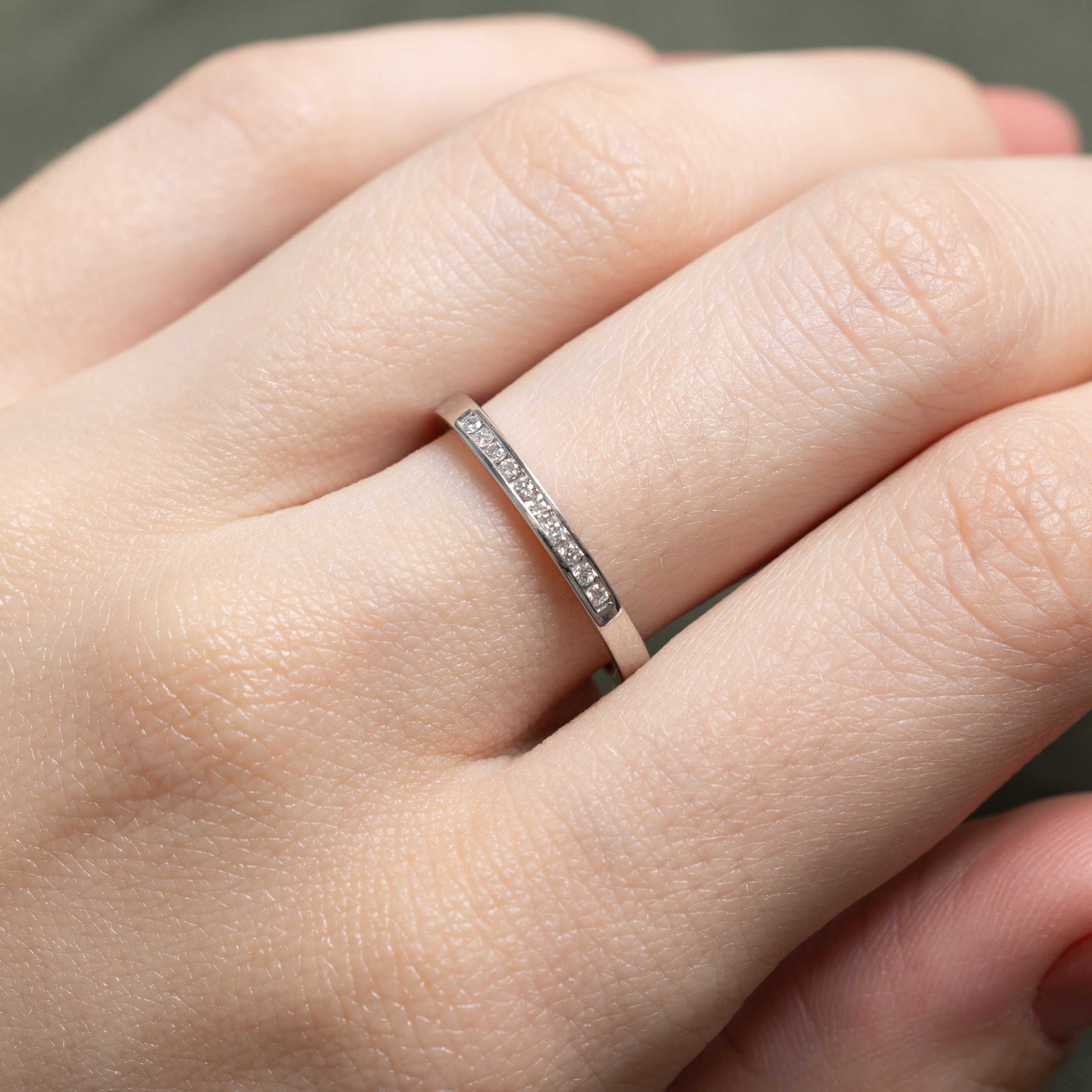 White Gold Channel Set Diamond Band | 0.10ct | 2.10mm | SZ 6.5