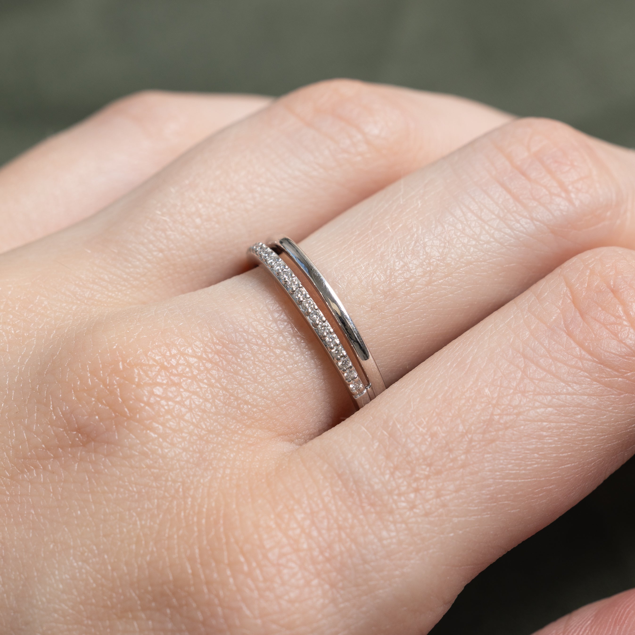Semi Eternity Diamond Open Shank Ring | 0.10ctw | SZ 7