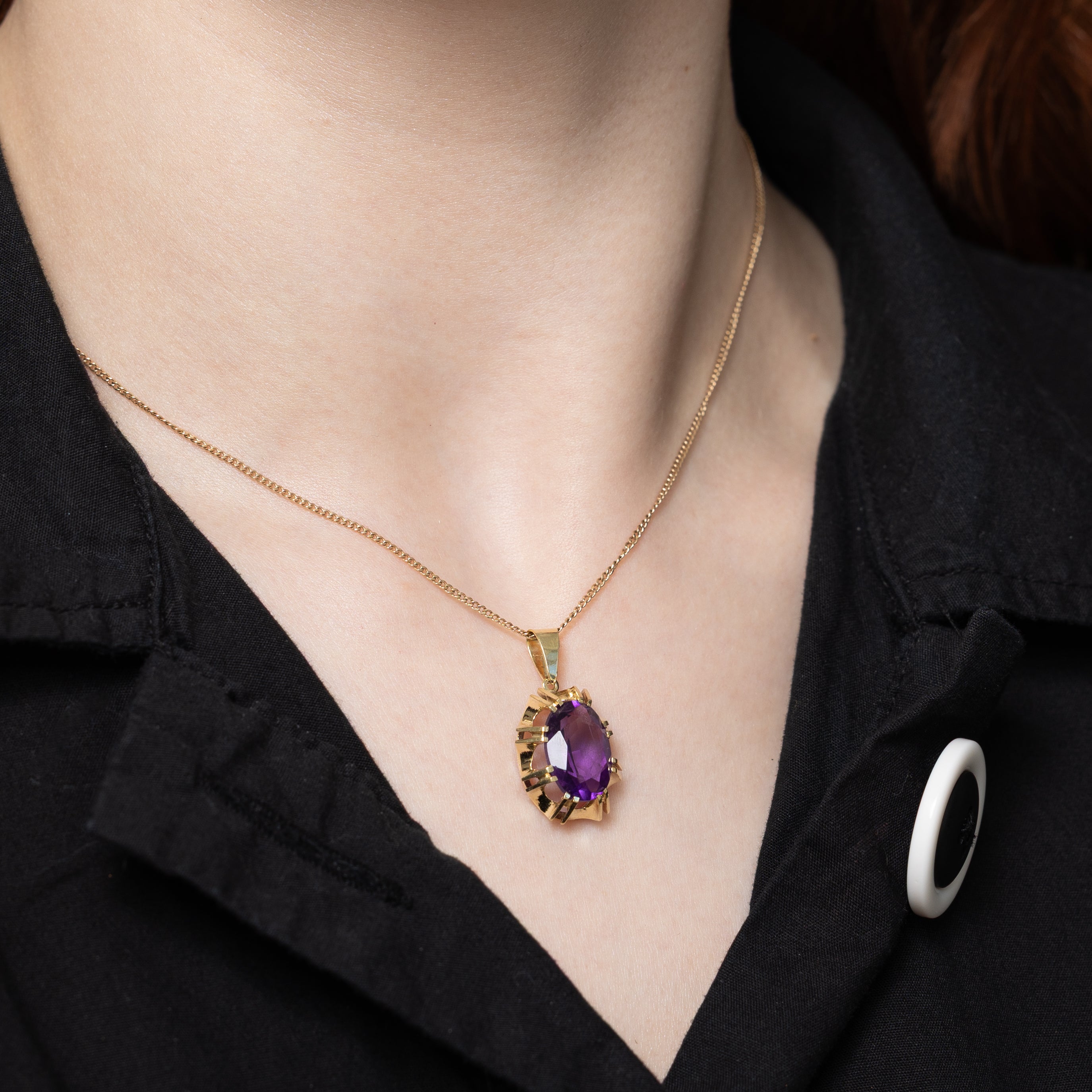 Oval Cut Amethyst Large Pendant | 4.20ct