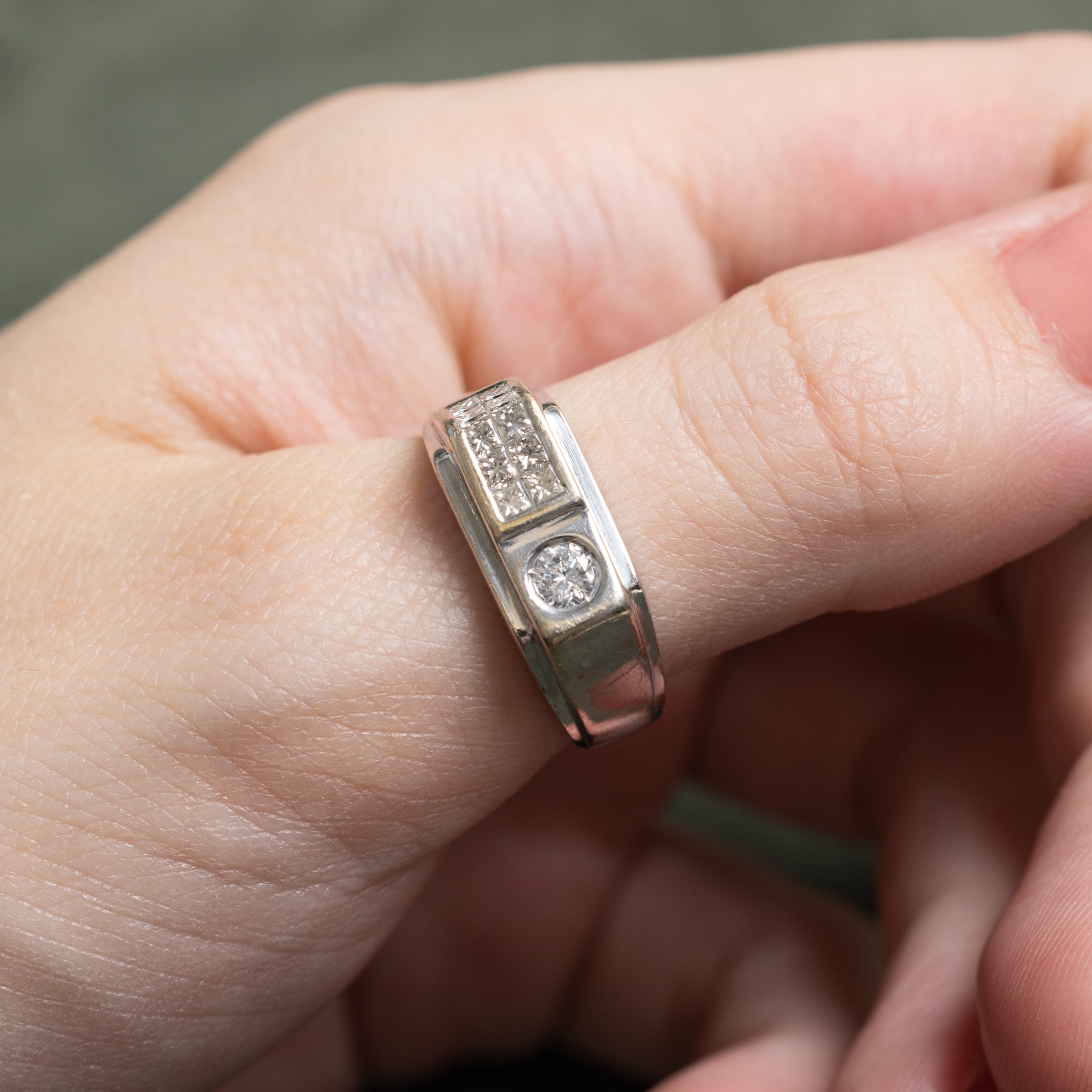 18k Diamond Accented Geometric Ring | 0.68ctw | SZ 9