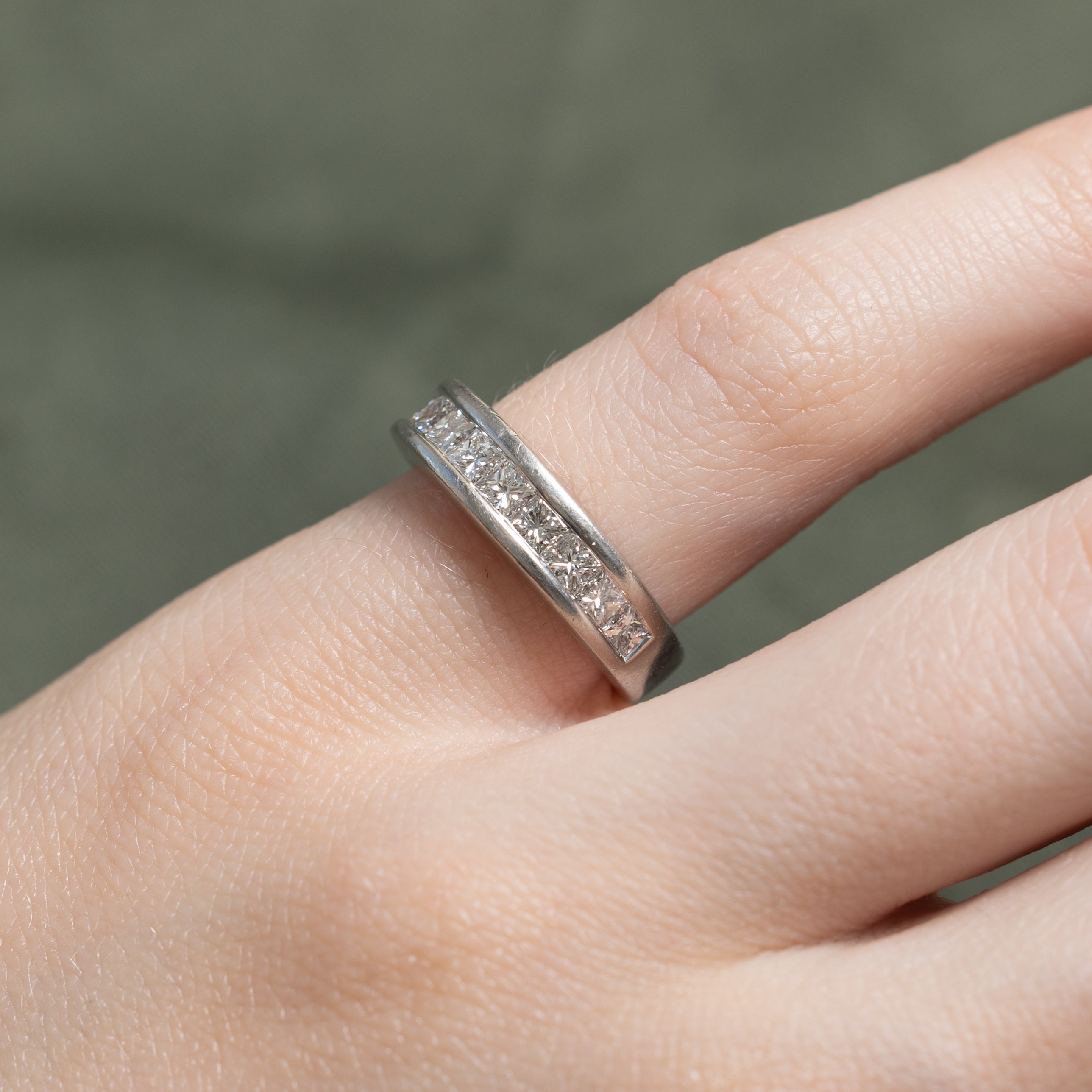 Semi Eternity Princess Cut Diamond Ring | 1.00ctw | SZ 3.75