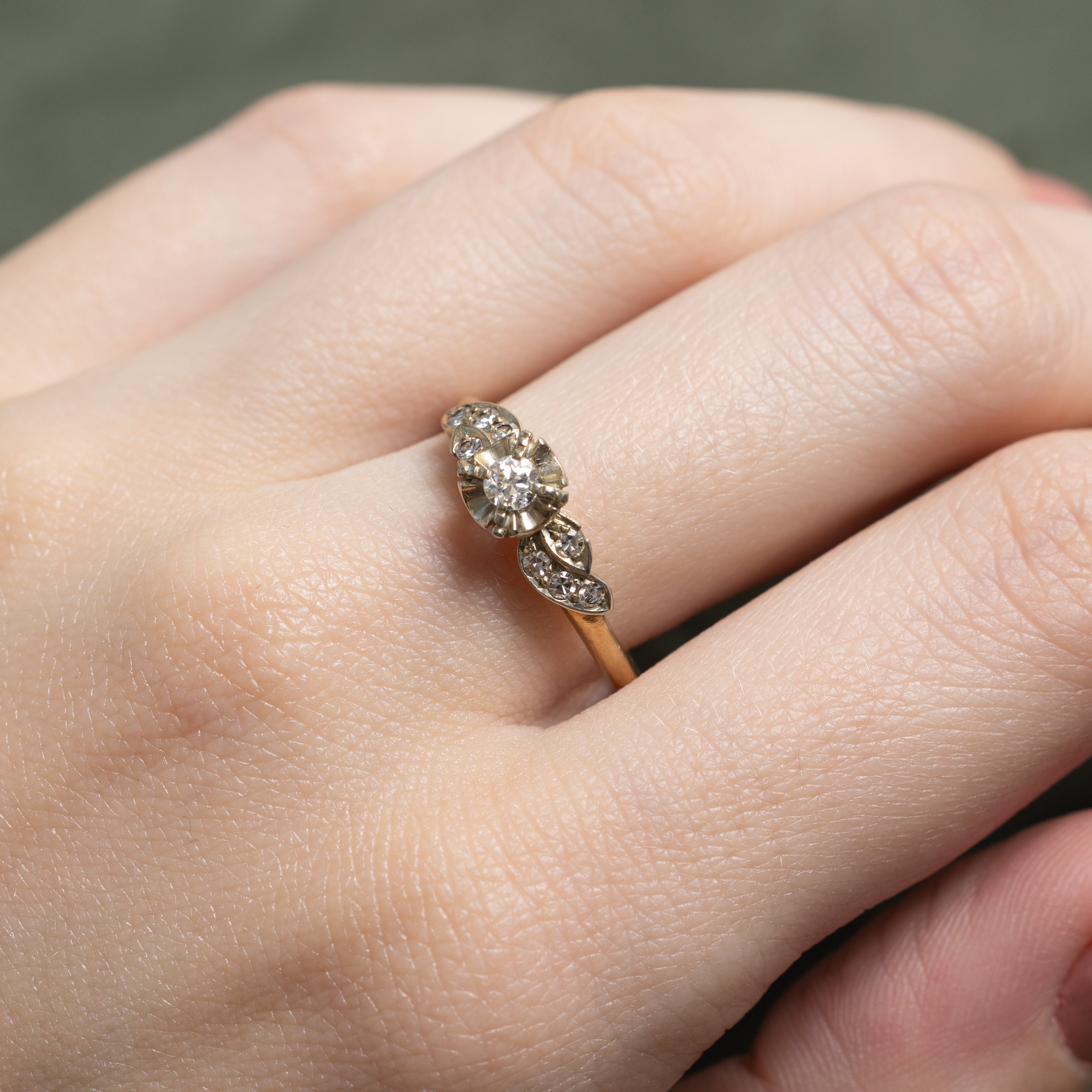 'Birks' Two Tone Diamond Illusion Set Ring | 0.26ctw | SZ 8