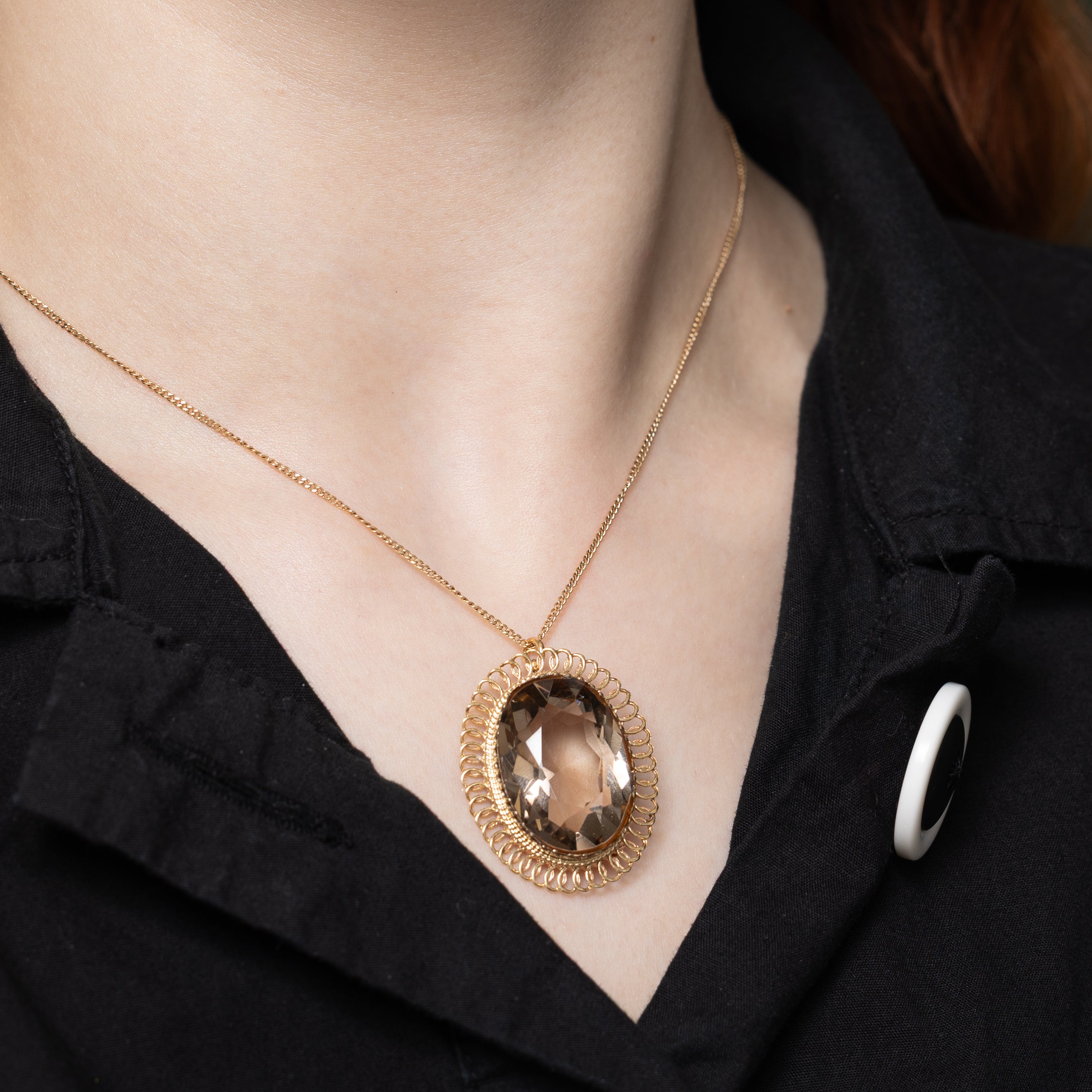 Smoky Quartz Openwork Convertible Pendant Brooch | 27.02ct