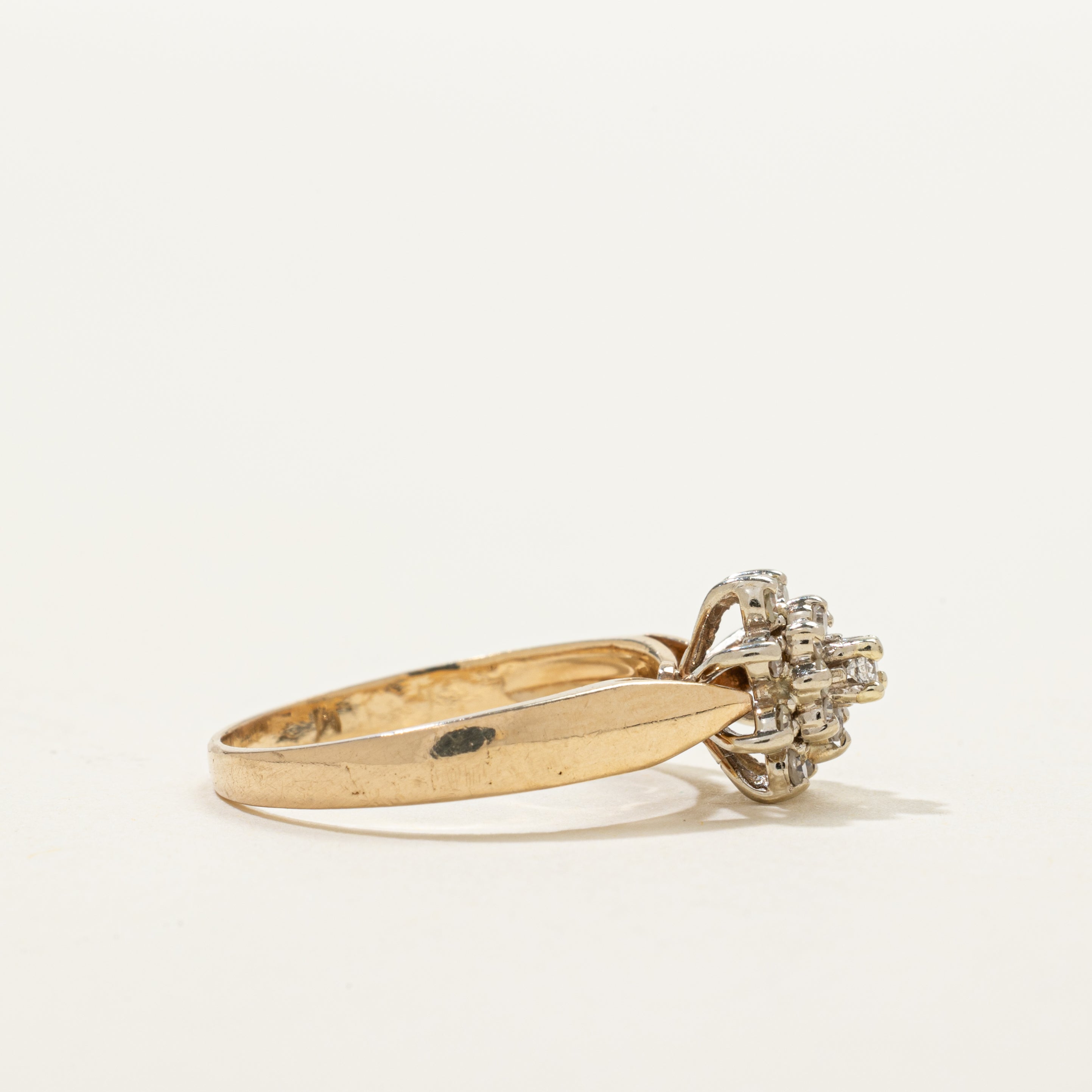 Yellow Gold Diamond Cluster Ring | 0.24ctw | SZ 6.25