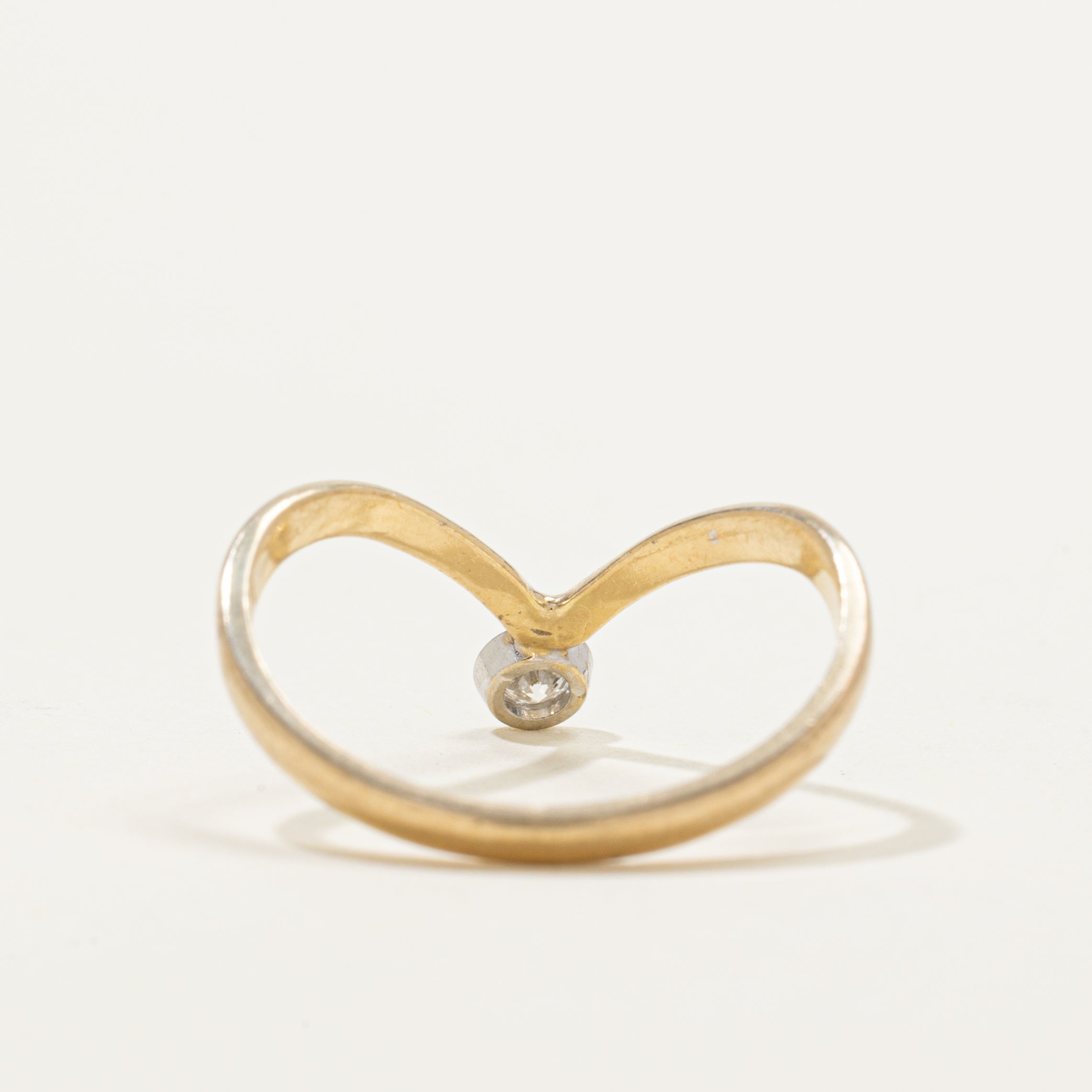 Bezel Set Diamond Chevron Ring | 0.08ct | SZ 6.25