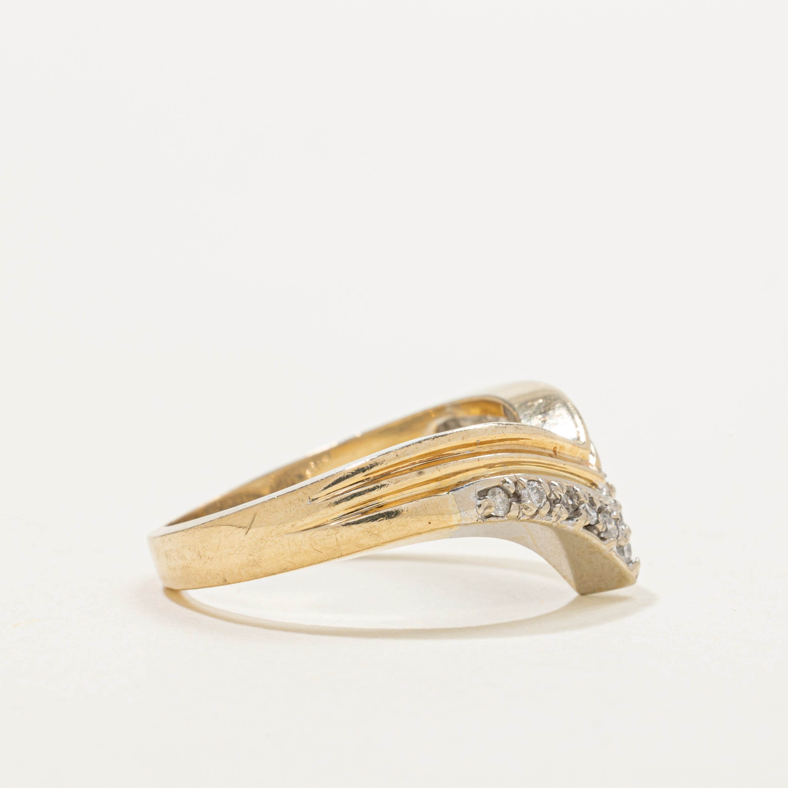 Pave Set Diamond Chevron Ring | 0.12ctw | SZ 7.25